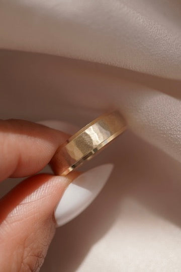 Hammered Beveled Band