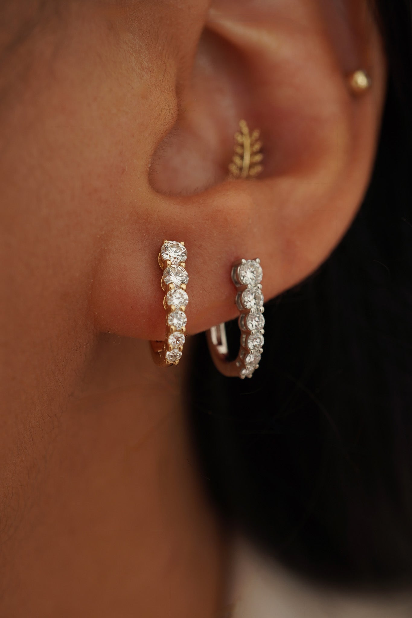 Graduated Diamond Huggies