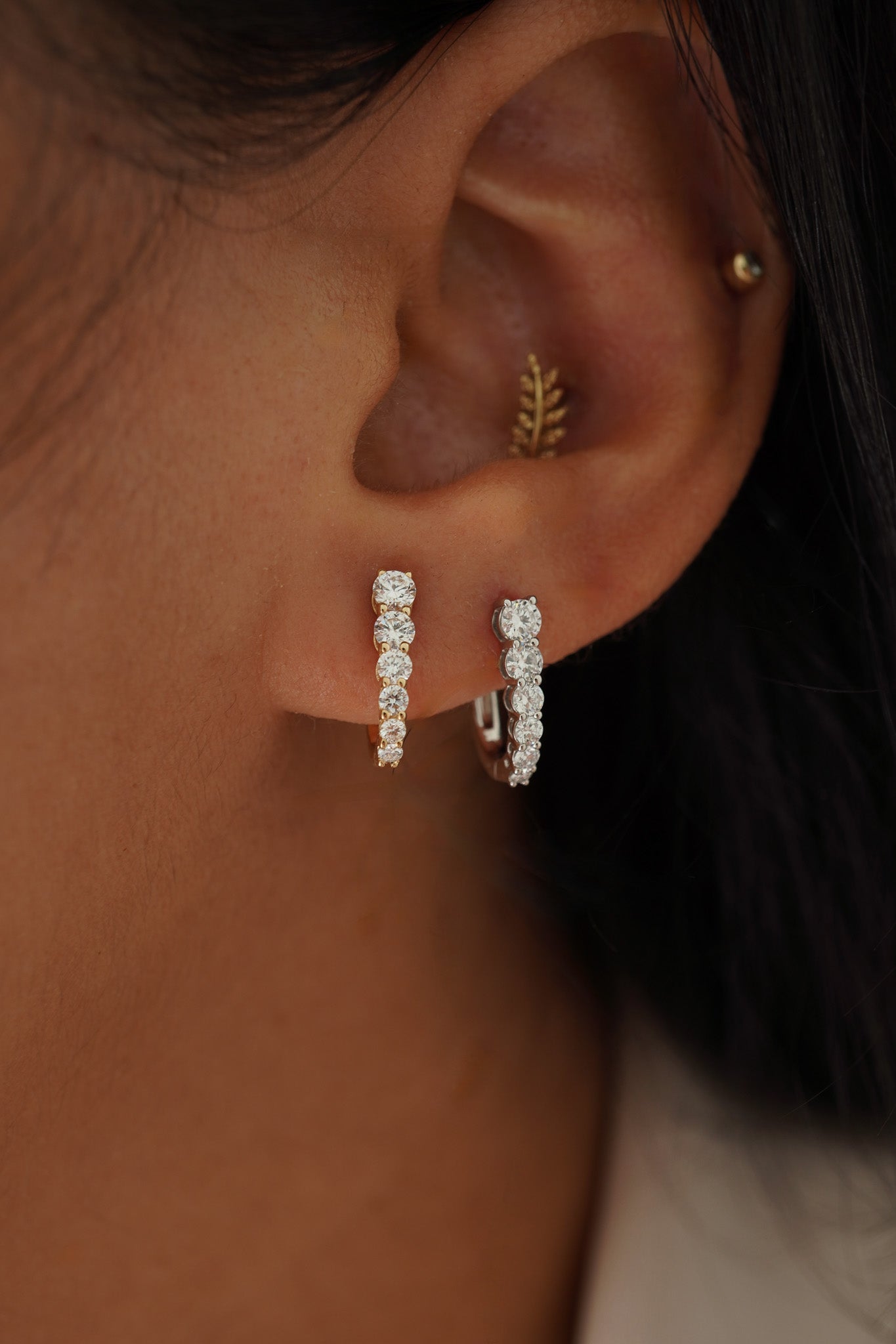 Graduated Diamond Huggies