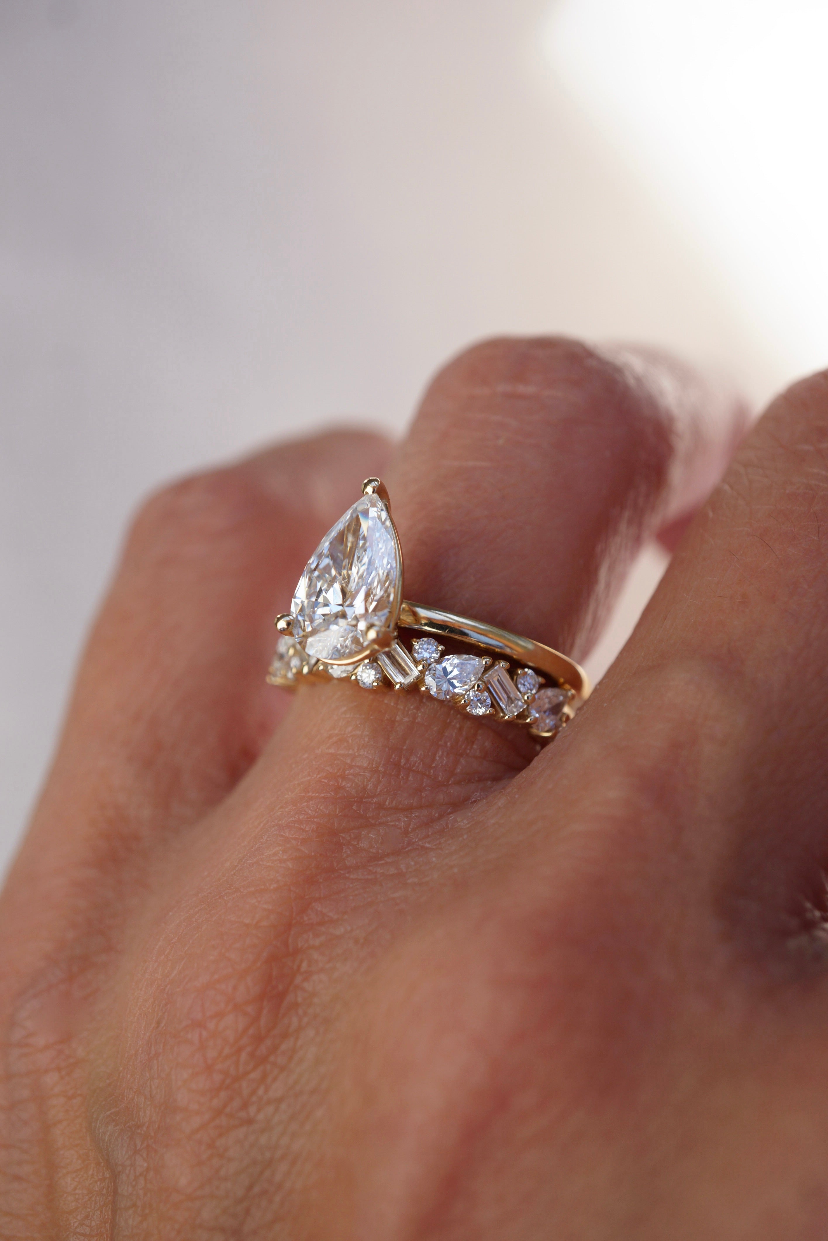 Mixed Pear Diamond Band