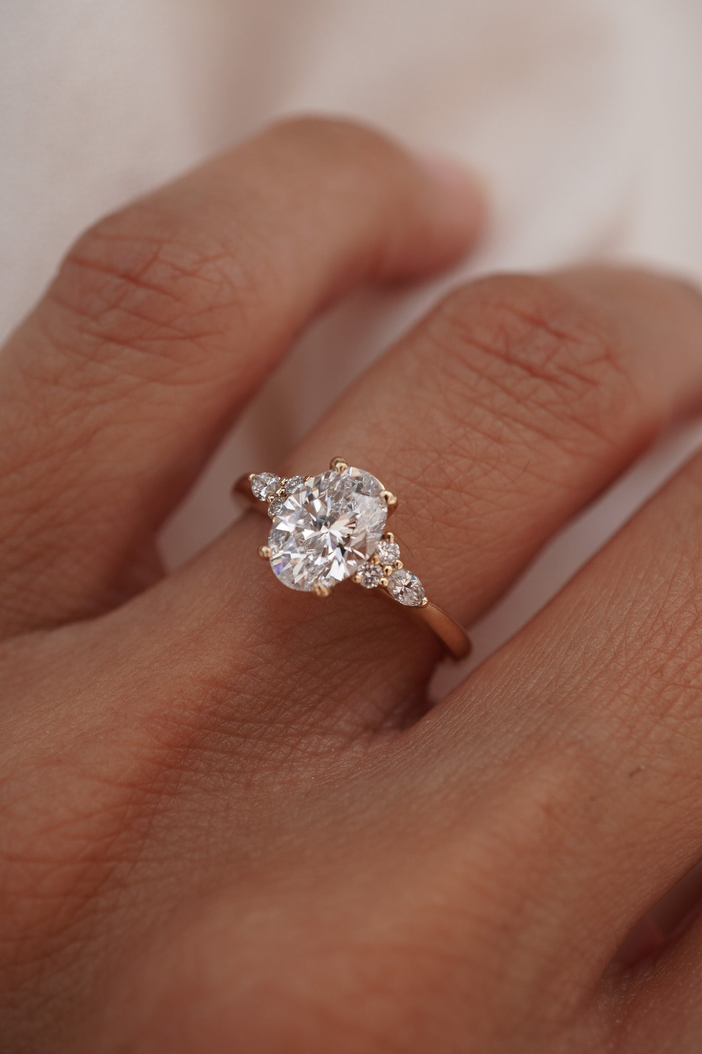 Cosmic Oval Diamond Engagement Ring
