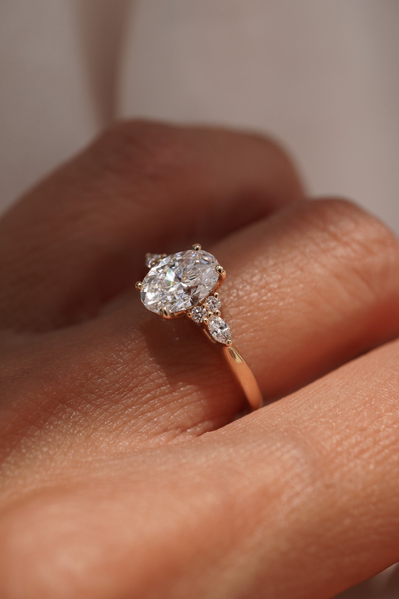 Cosmic Oval Diamond Engagement Ring