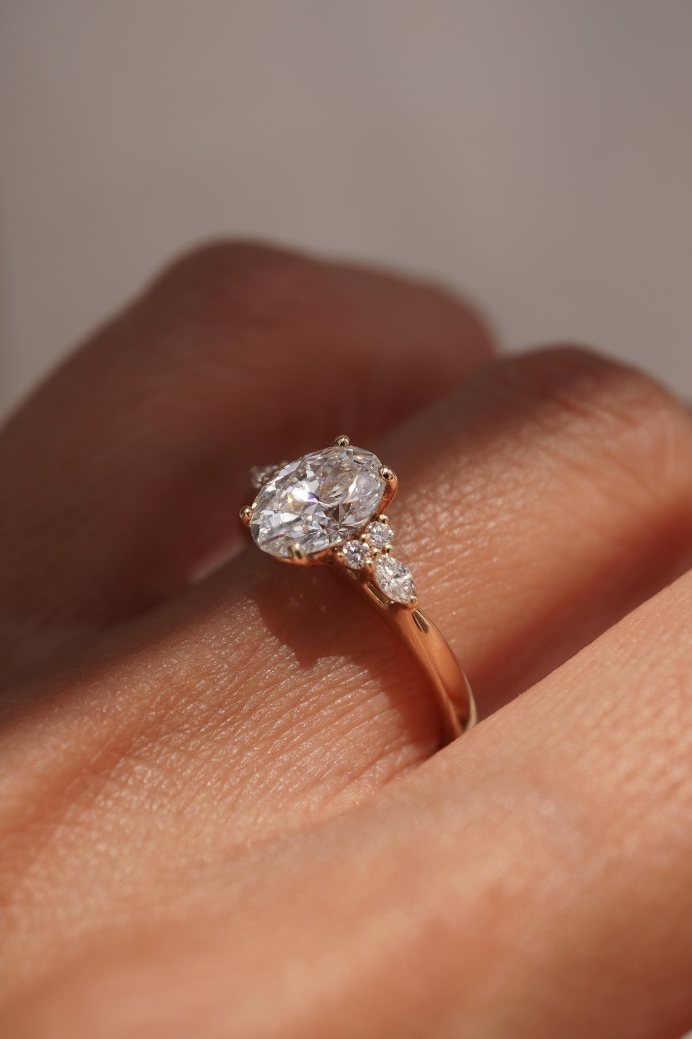 Cosmic Oval Diamond Engagement Ring