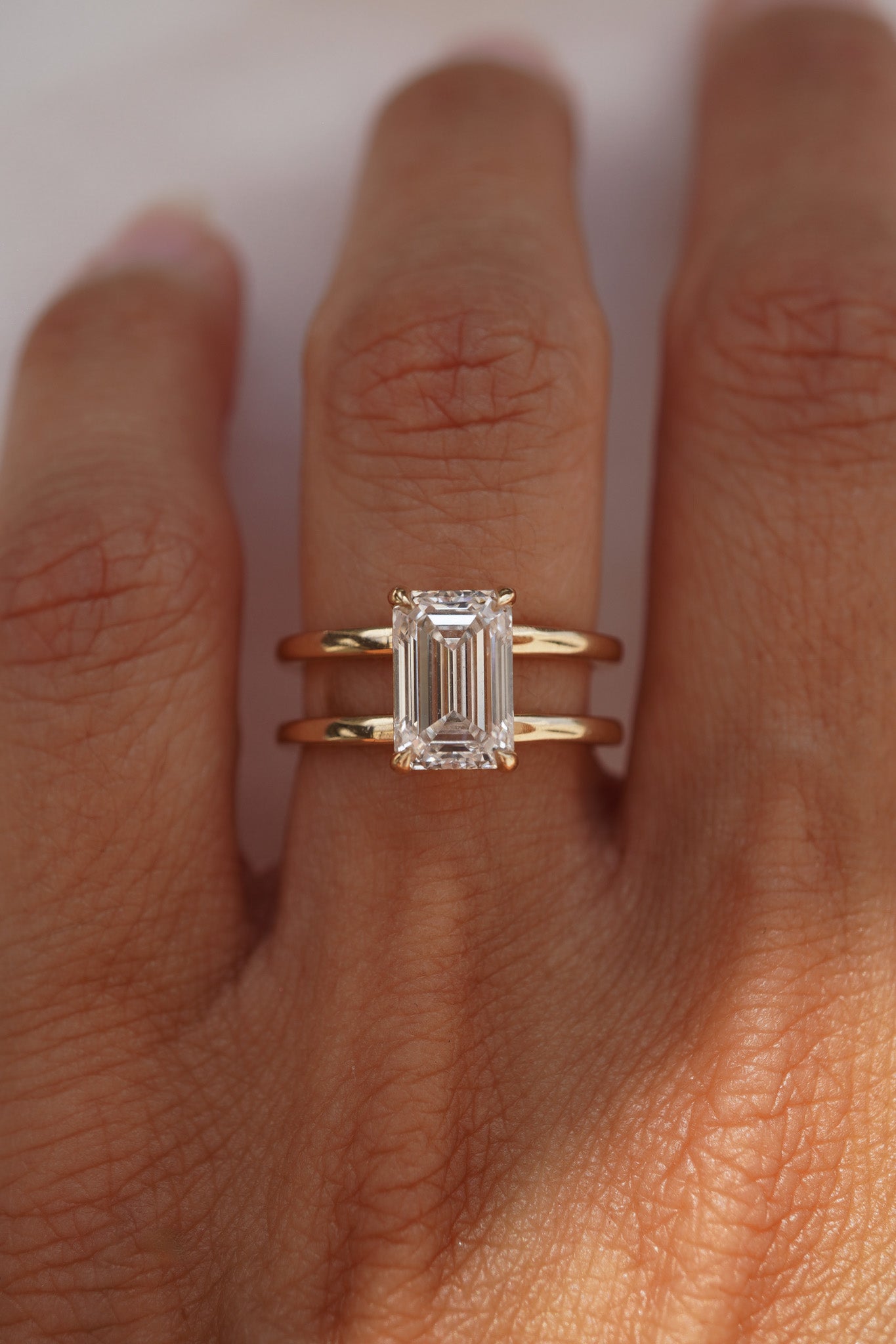 Emerald Twin Band Ring