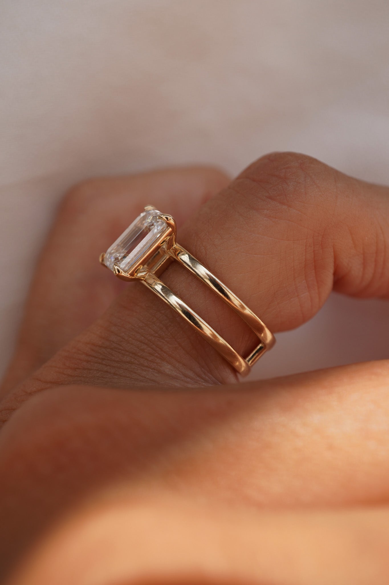 Emerald Twin Band Ring