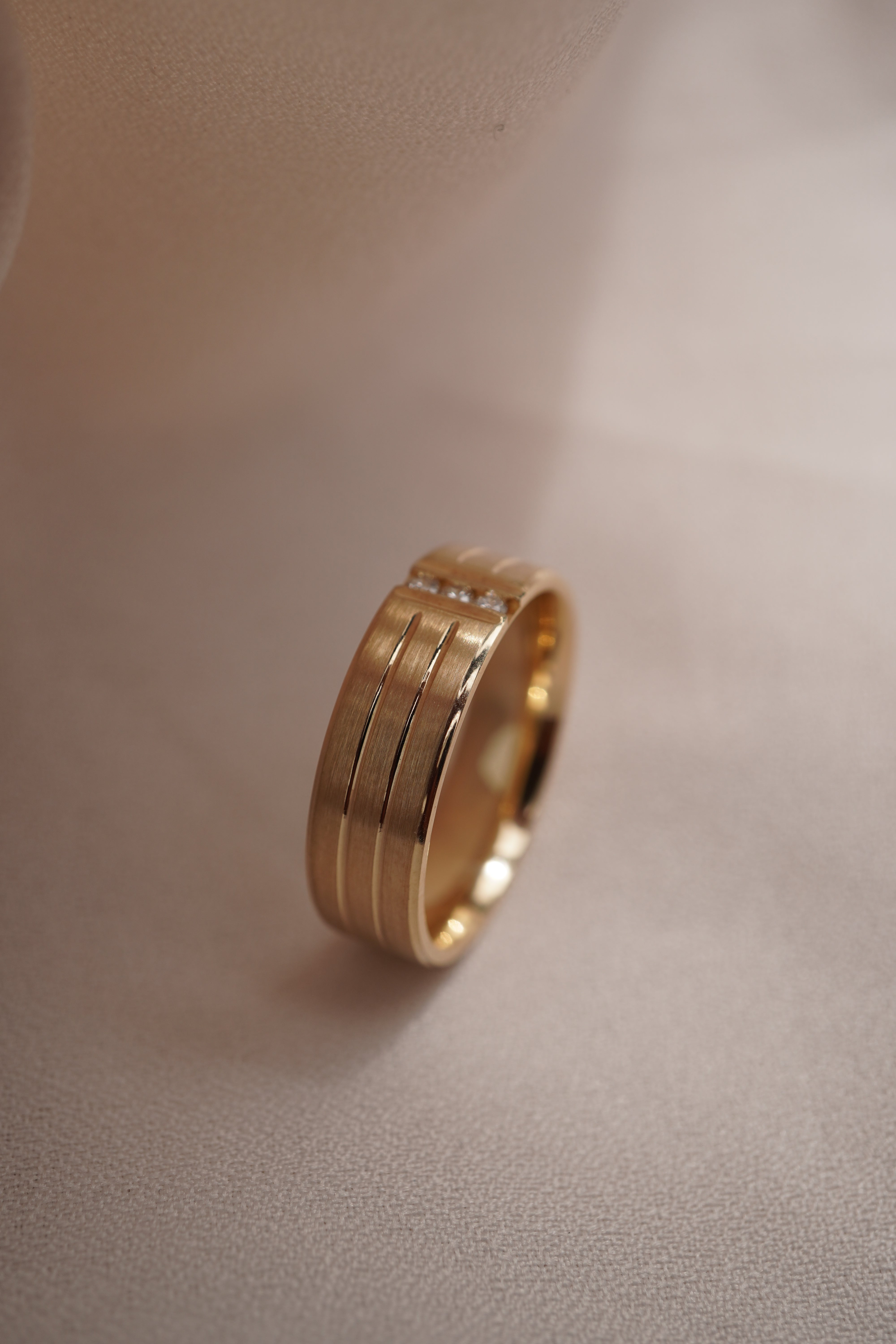 Grooved Diamond Band