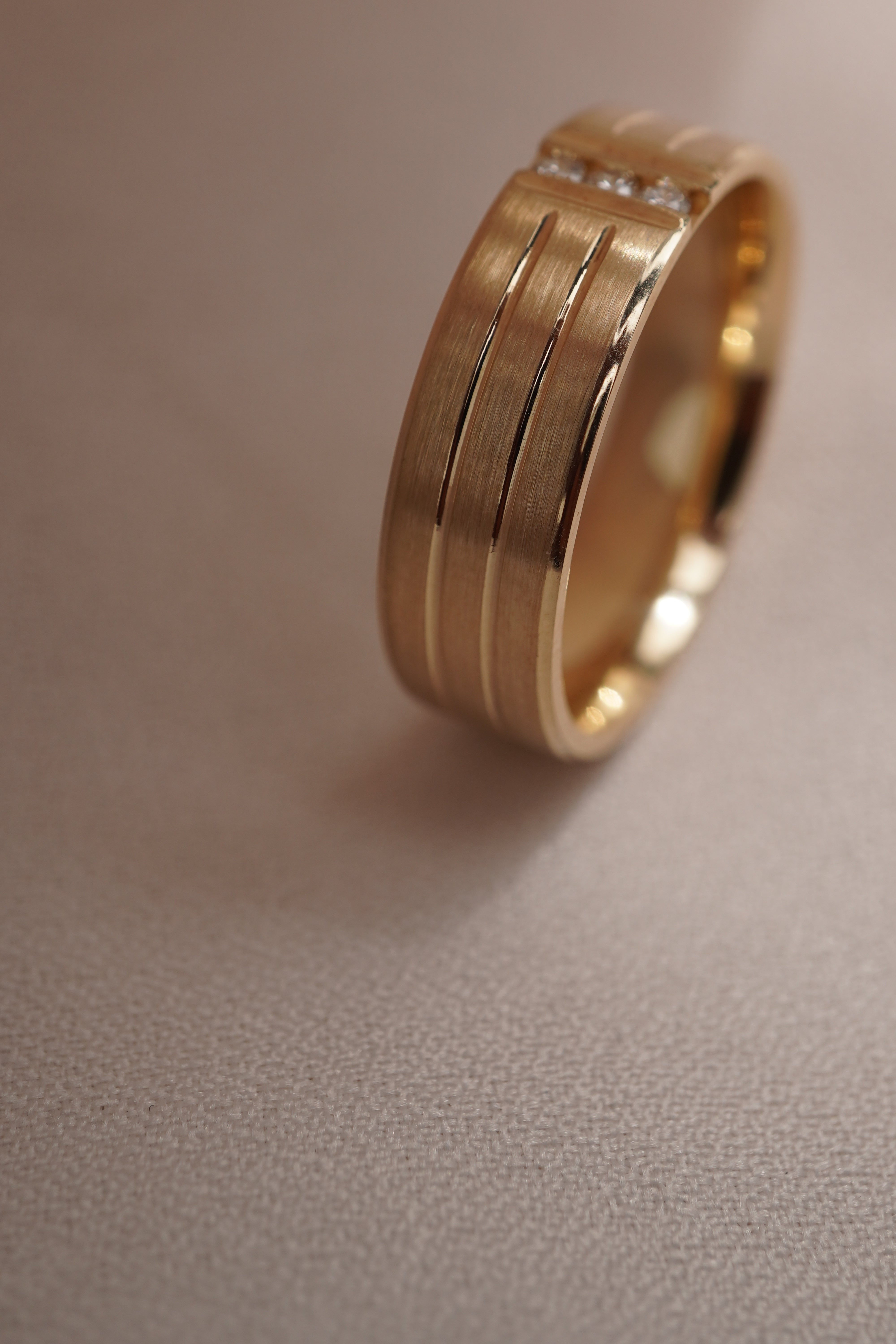 Grooved Diamond Band