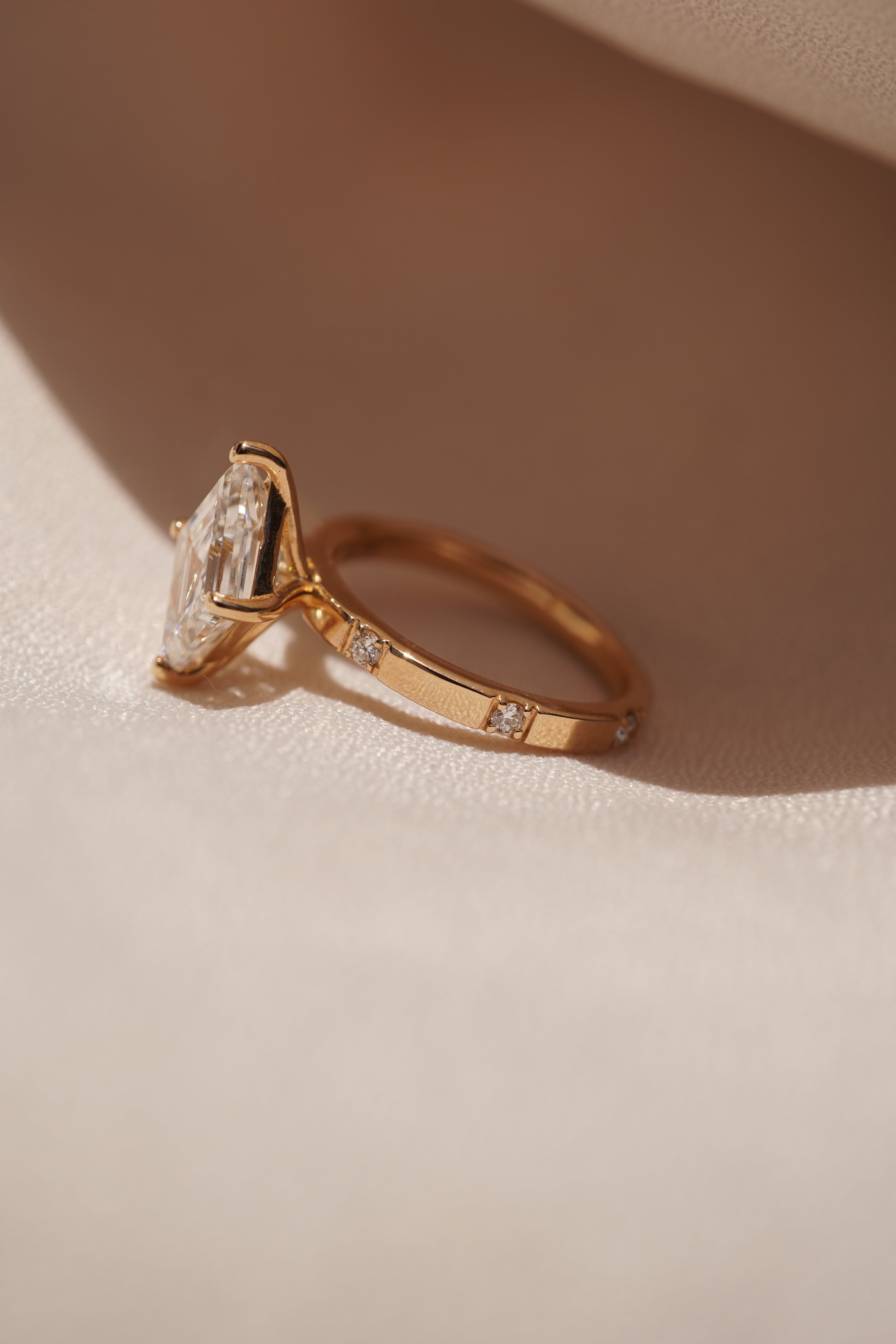 Lozenge Diamond Inlay Ring