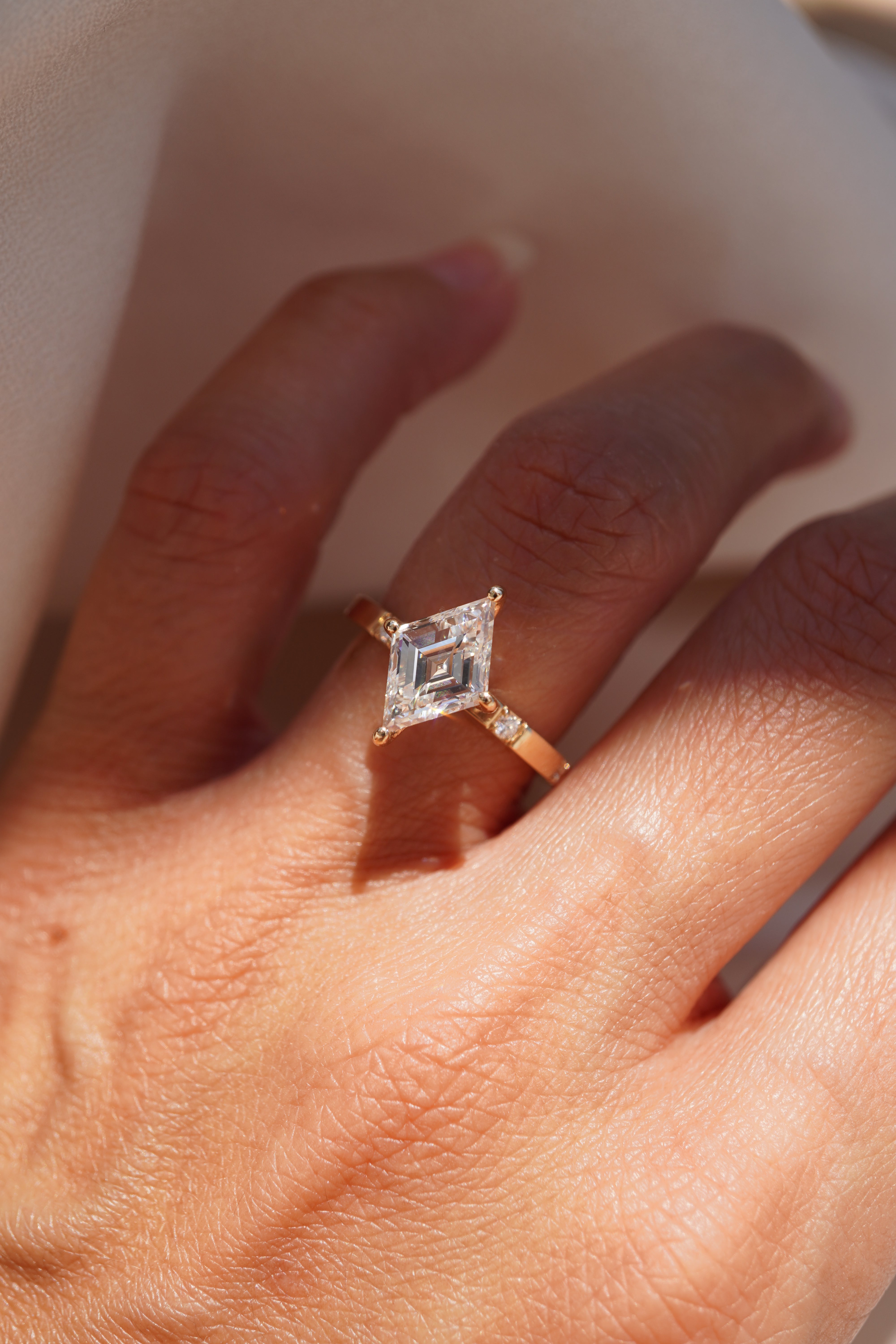 Lozenge Diamond Inlay Ring