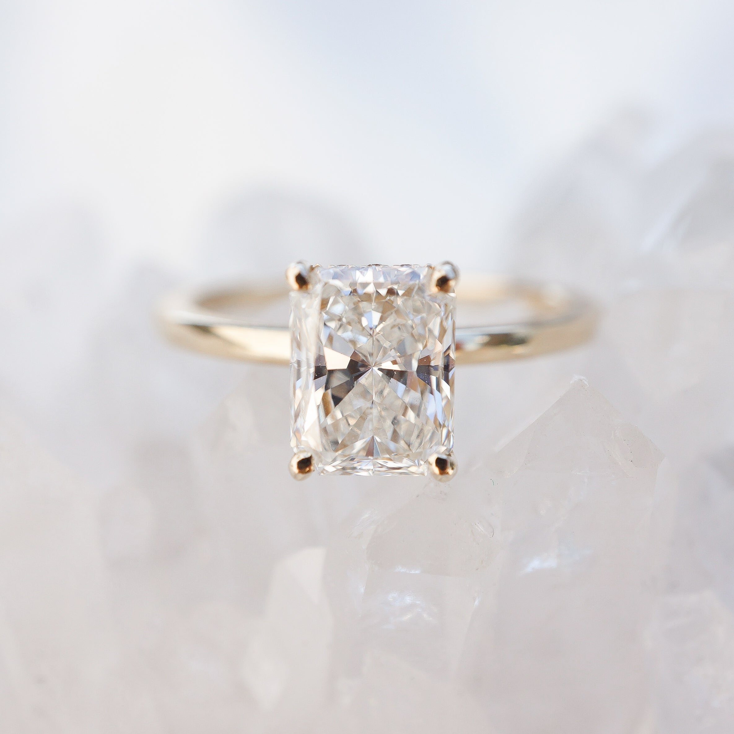 Radiant Solitaire with Hidden Halo