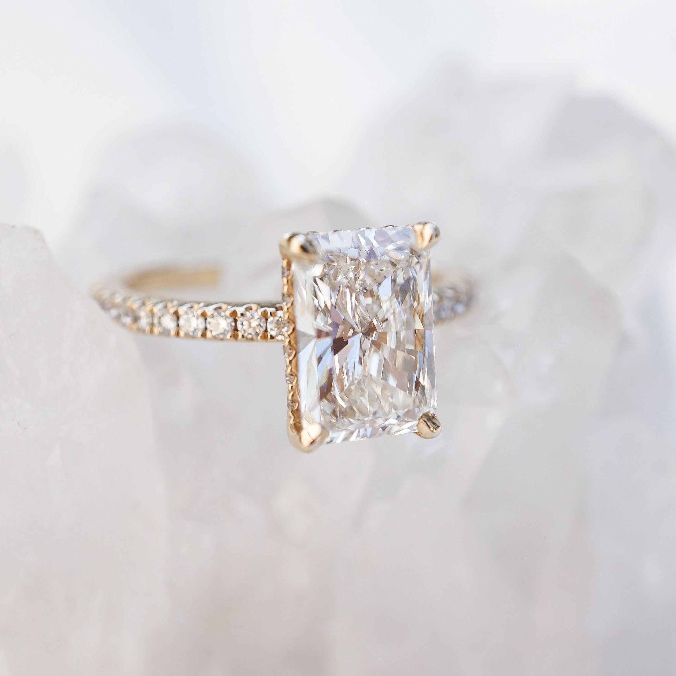 Radiant Accented Solitaire with Hidden Halo