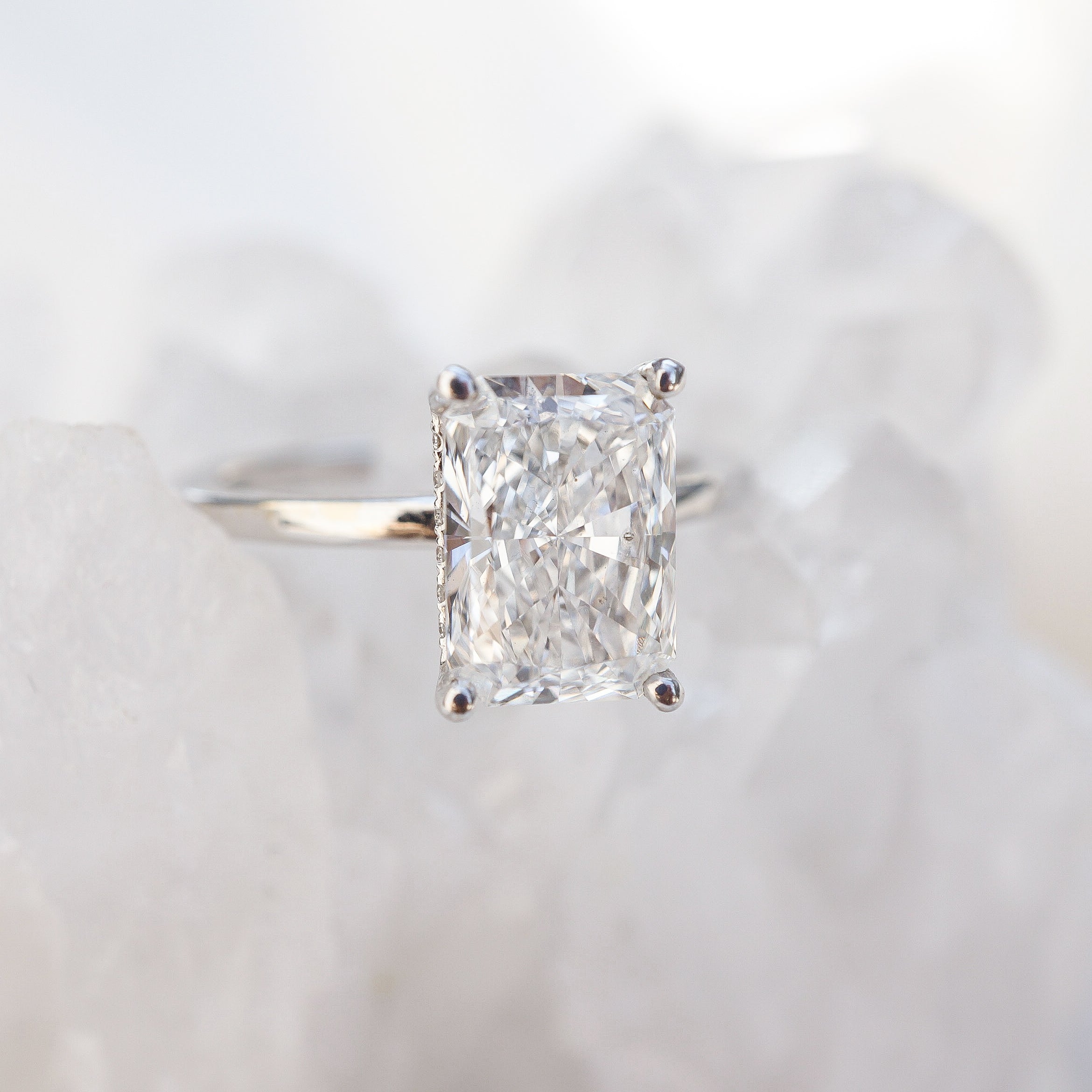 Radiant Solitaire with Hidden Halo