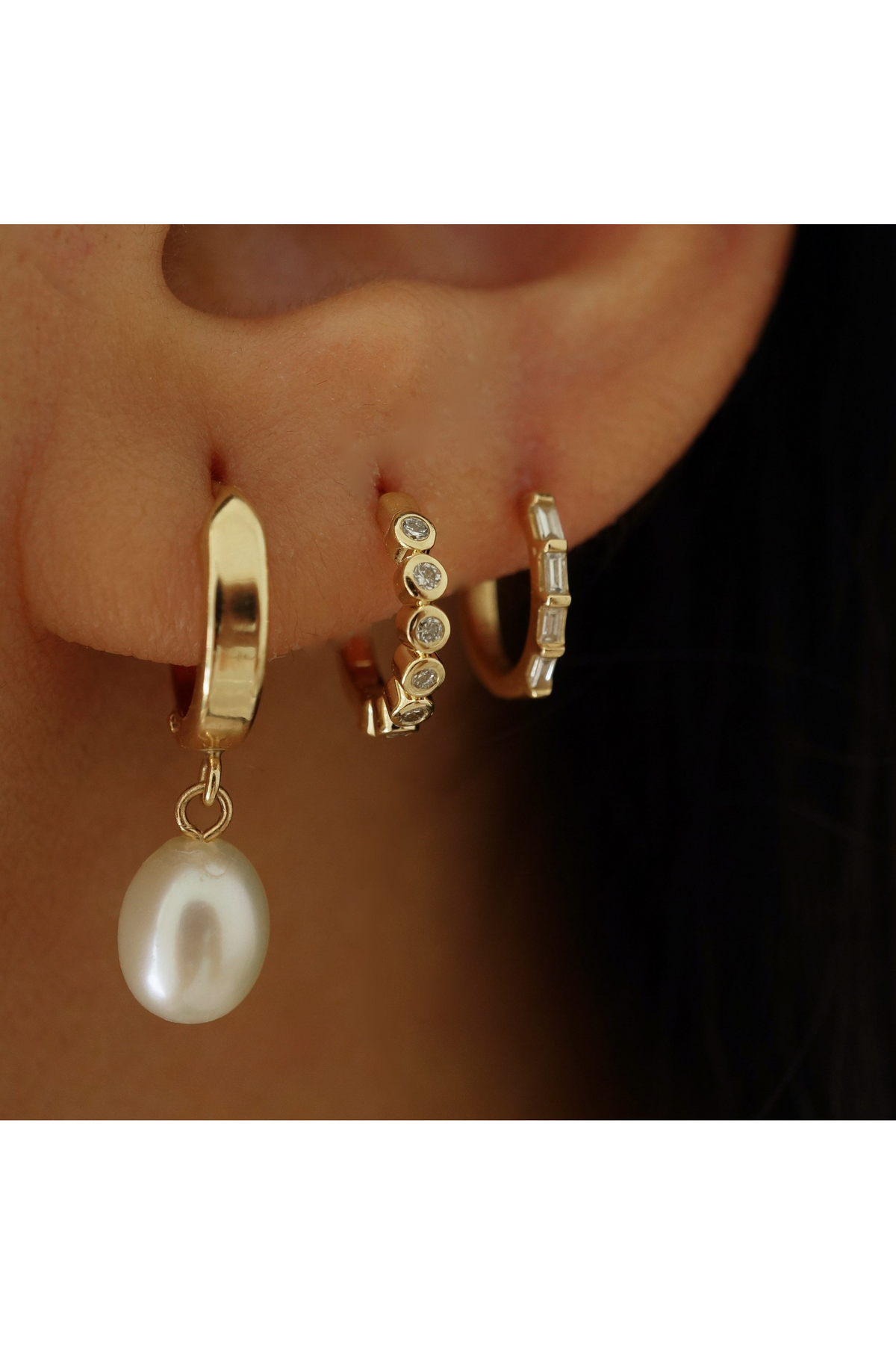 Baguette Huggie Hoops