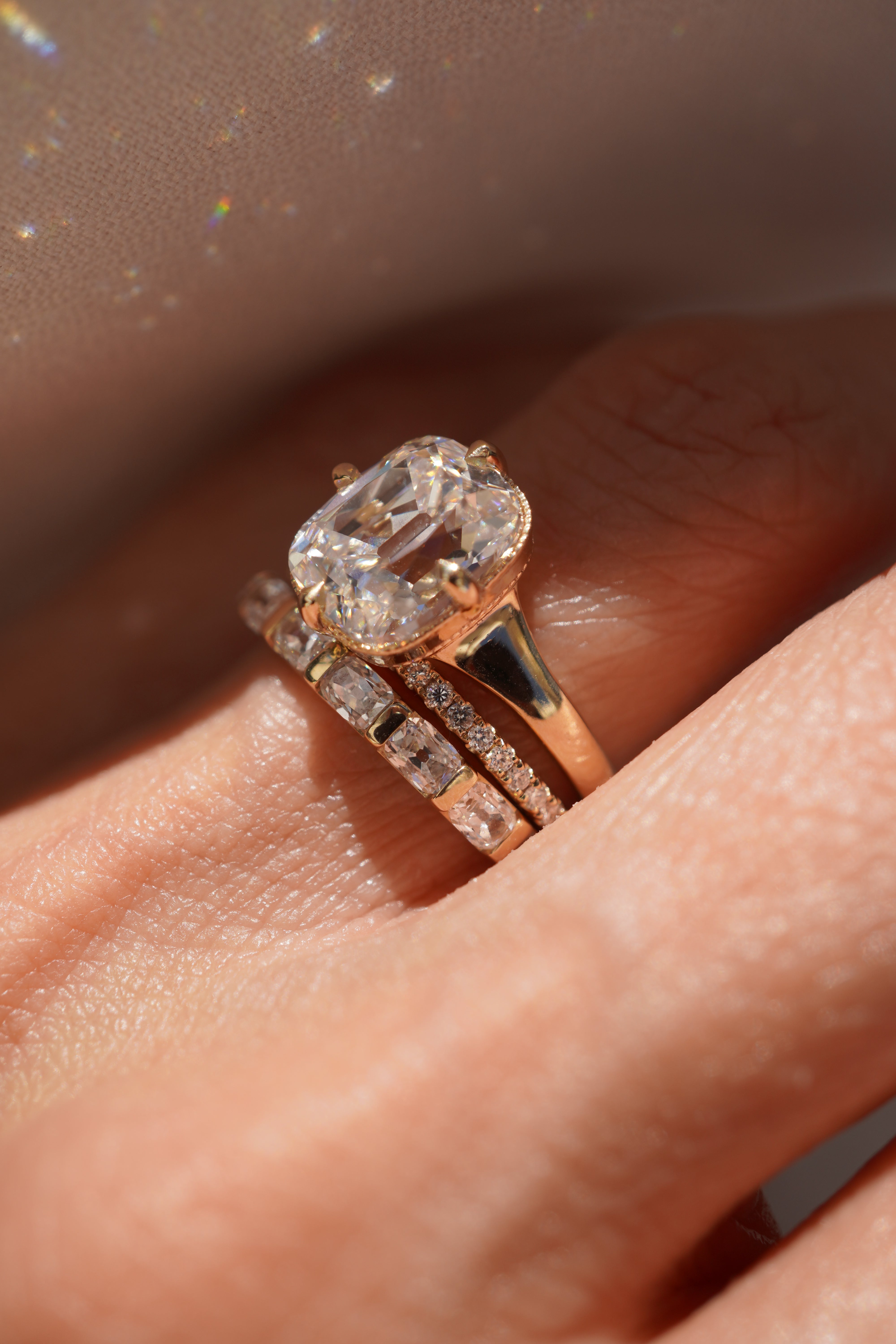 Enchanted Antique Cushion Diamond Band