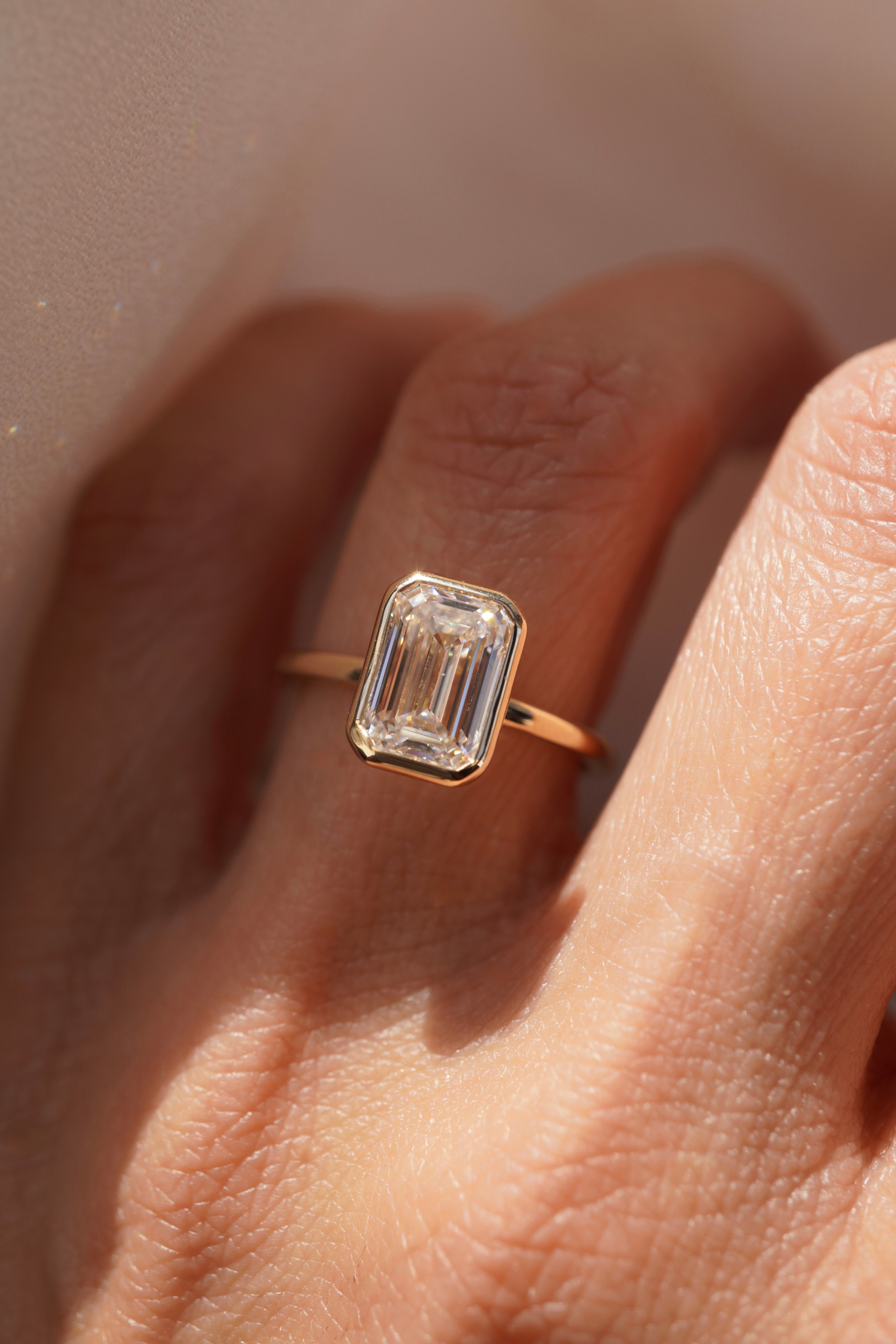 Emerald Bezel Solitaire