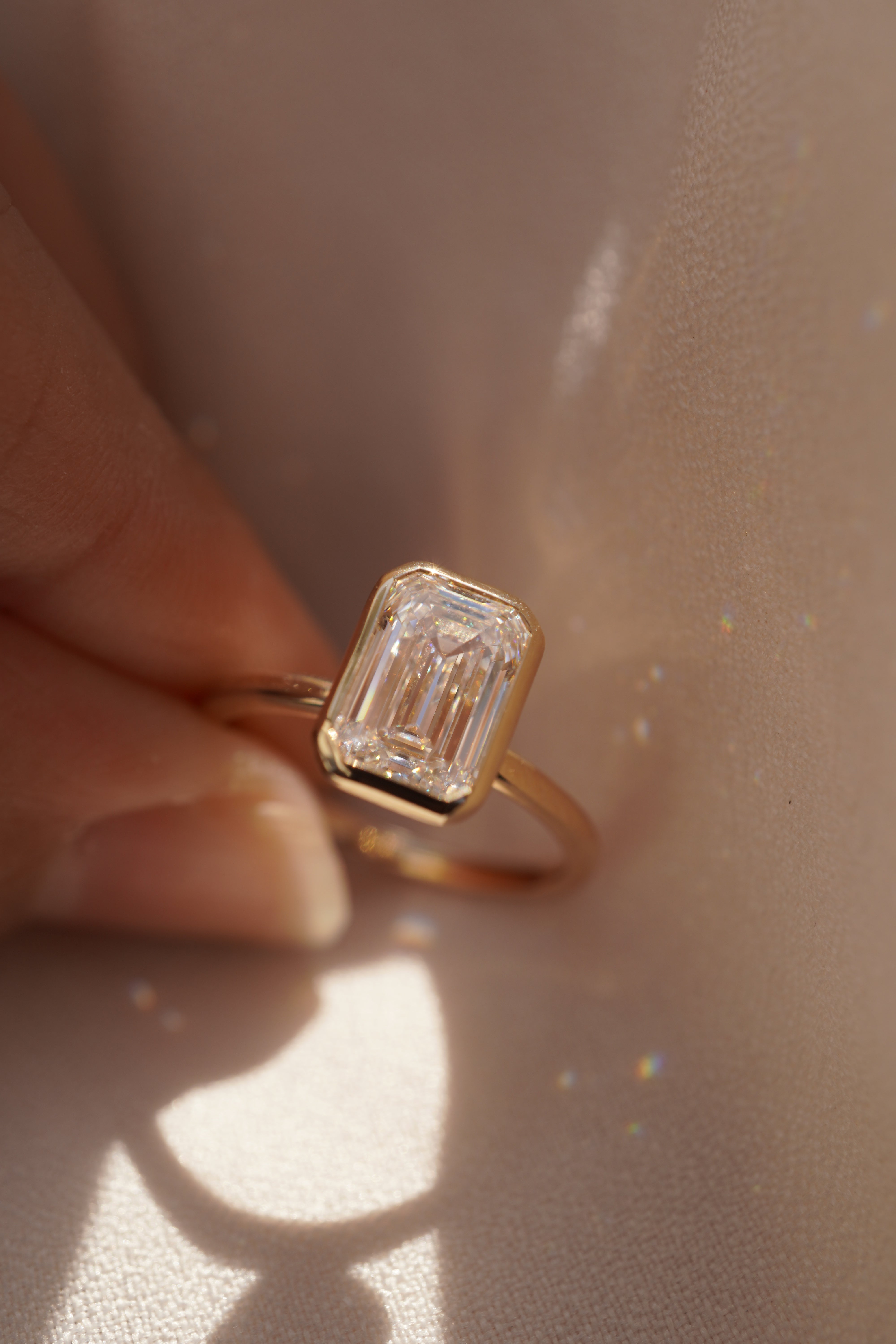 Emerald Bezel Solitaire