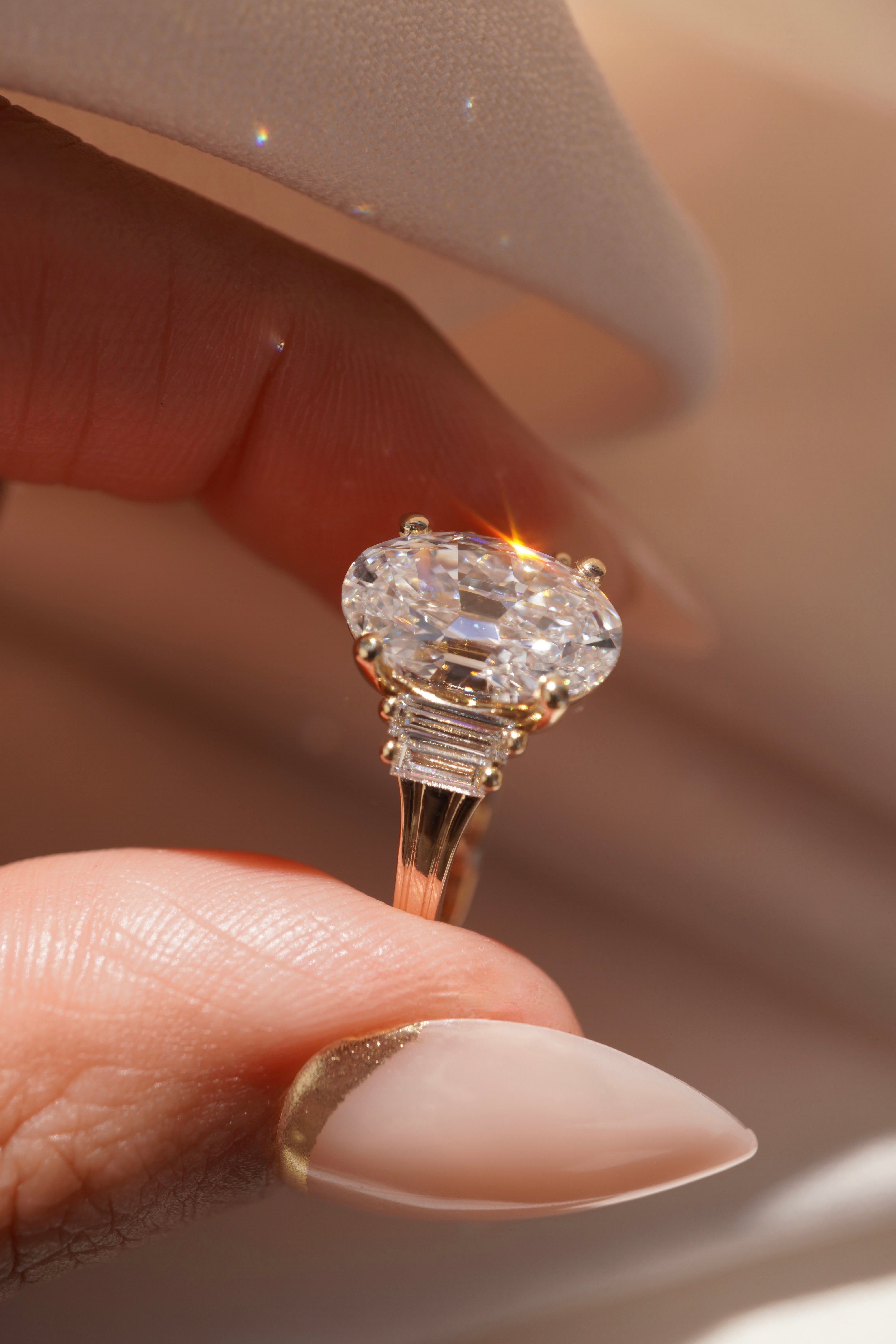 Celine Antique Oval Diamond Ring