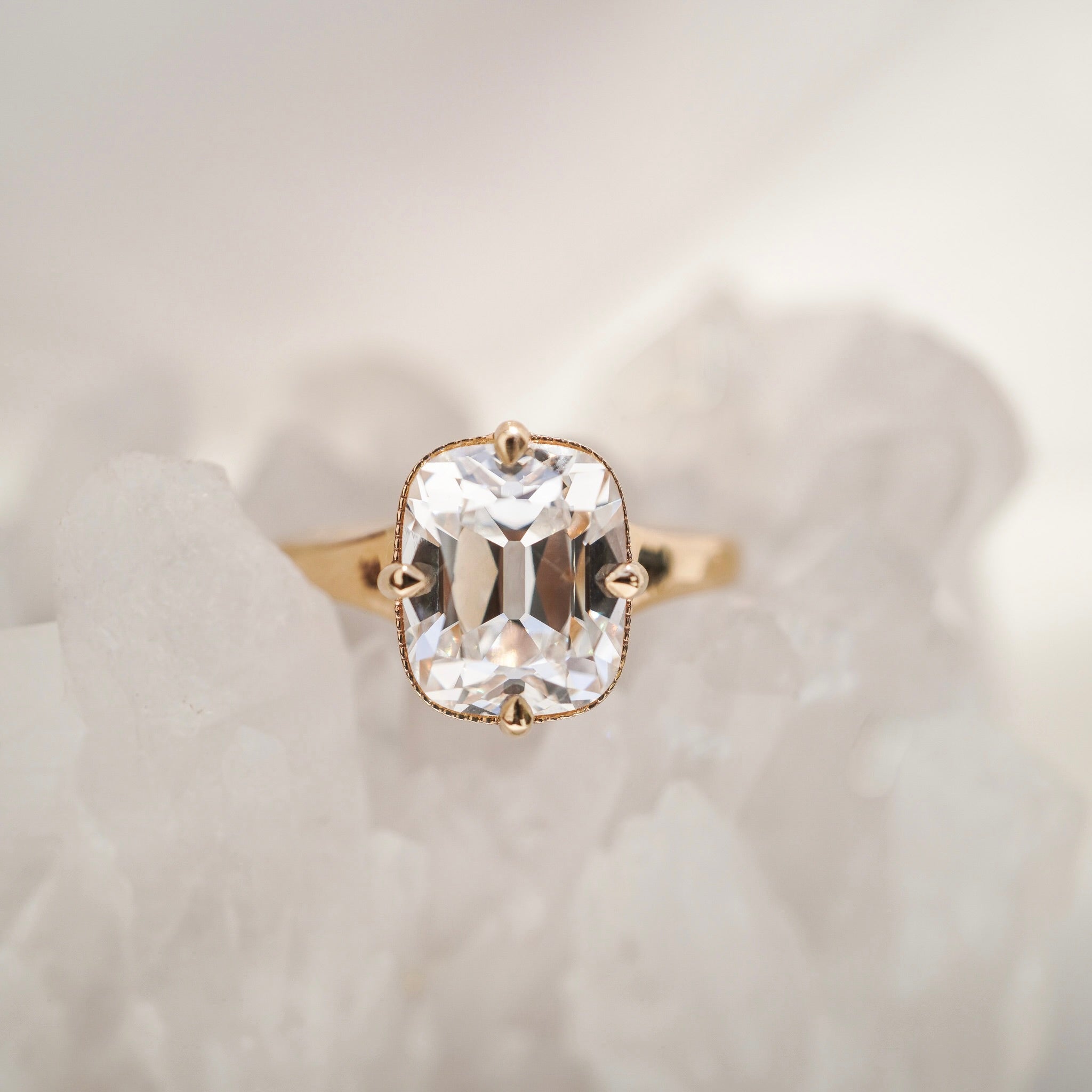 Old Mine Cushion Compass Ring