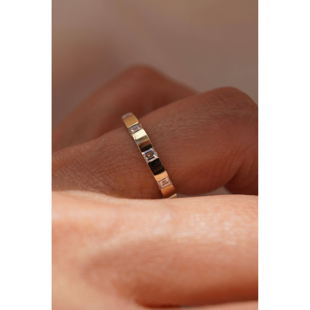 Square Baguette Inlay Band