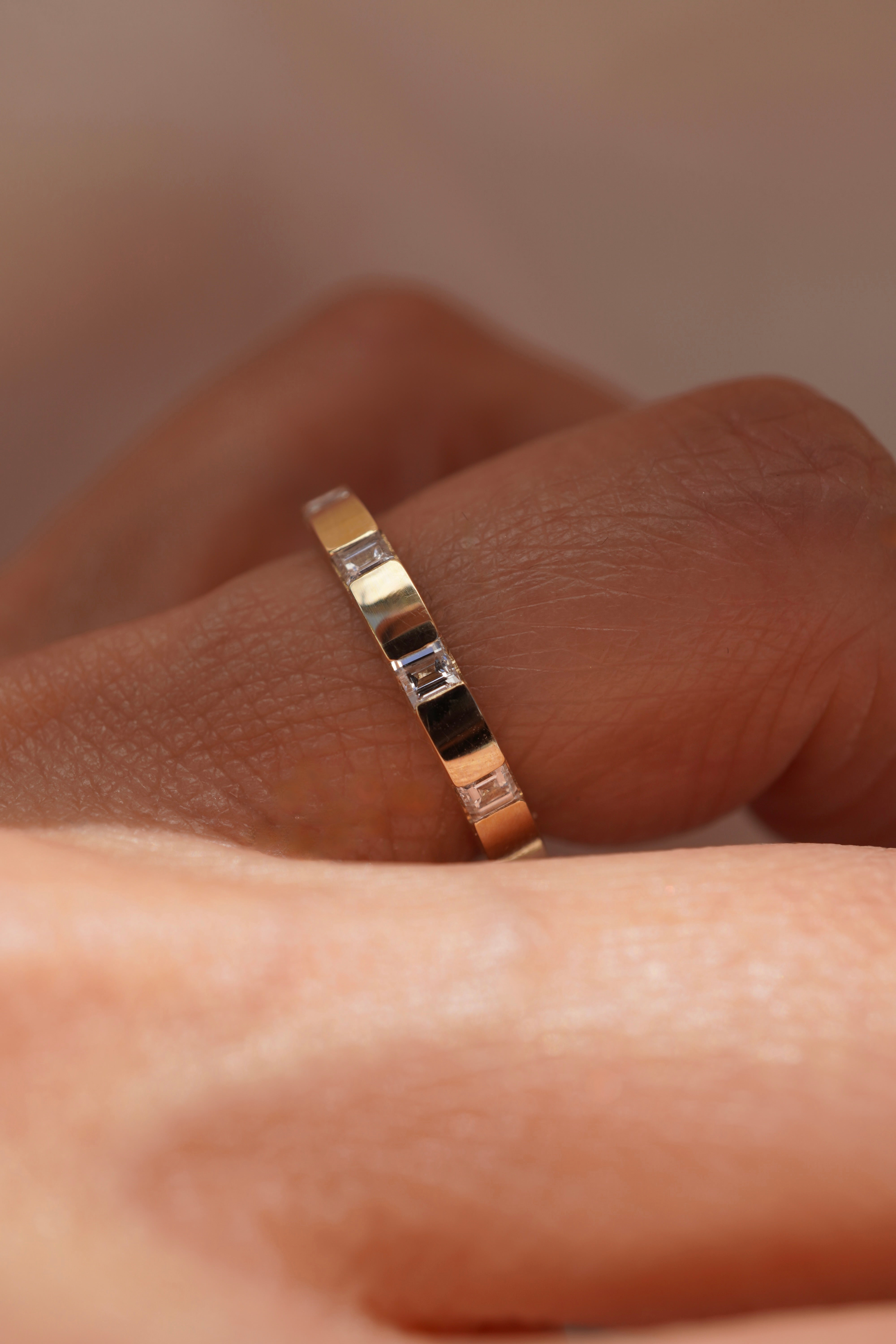 Square Baguette Inlay Band