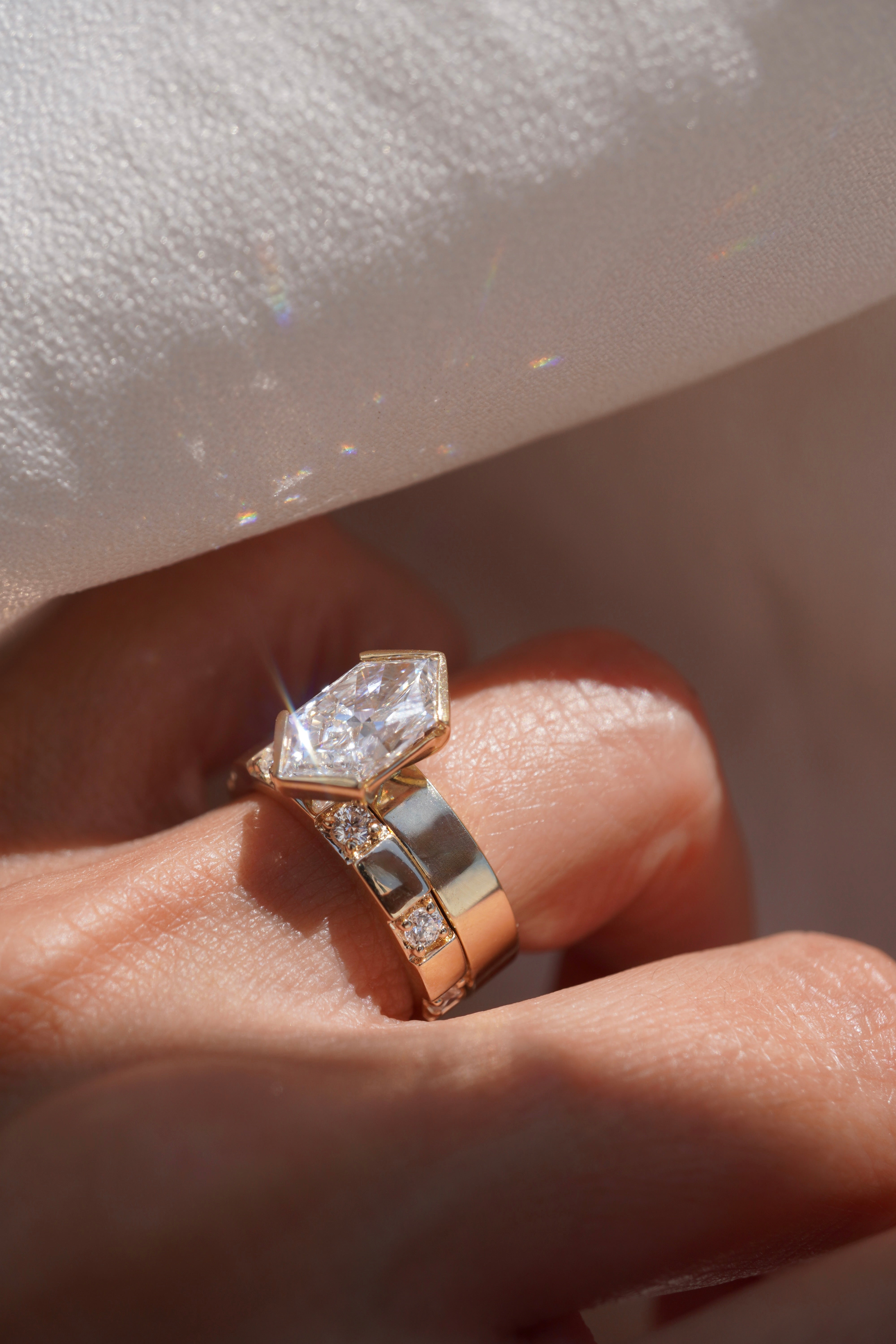 Inlay Diamond Band