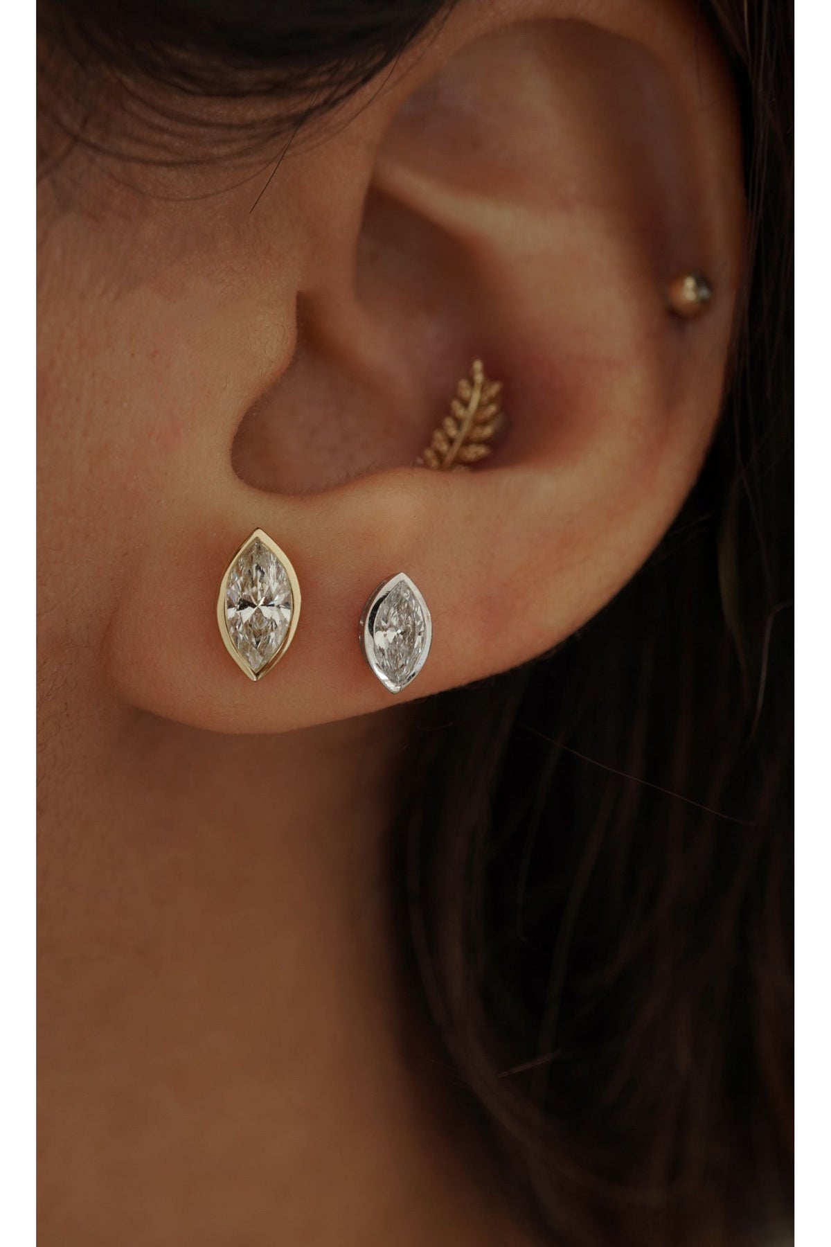 Marquise Bezel Diamond Studs