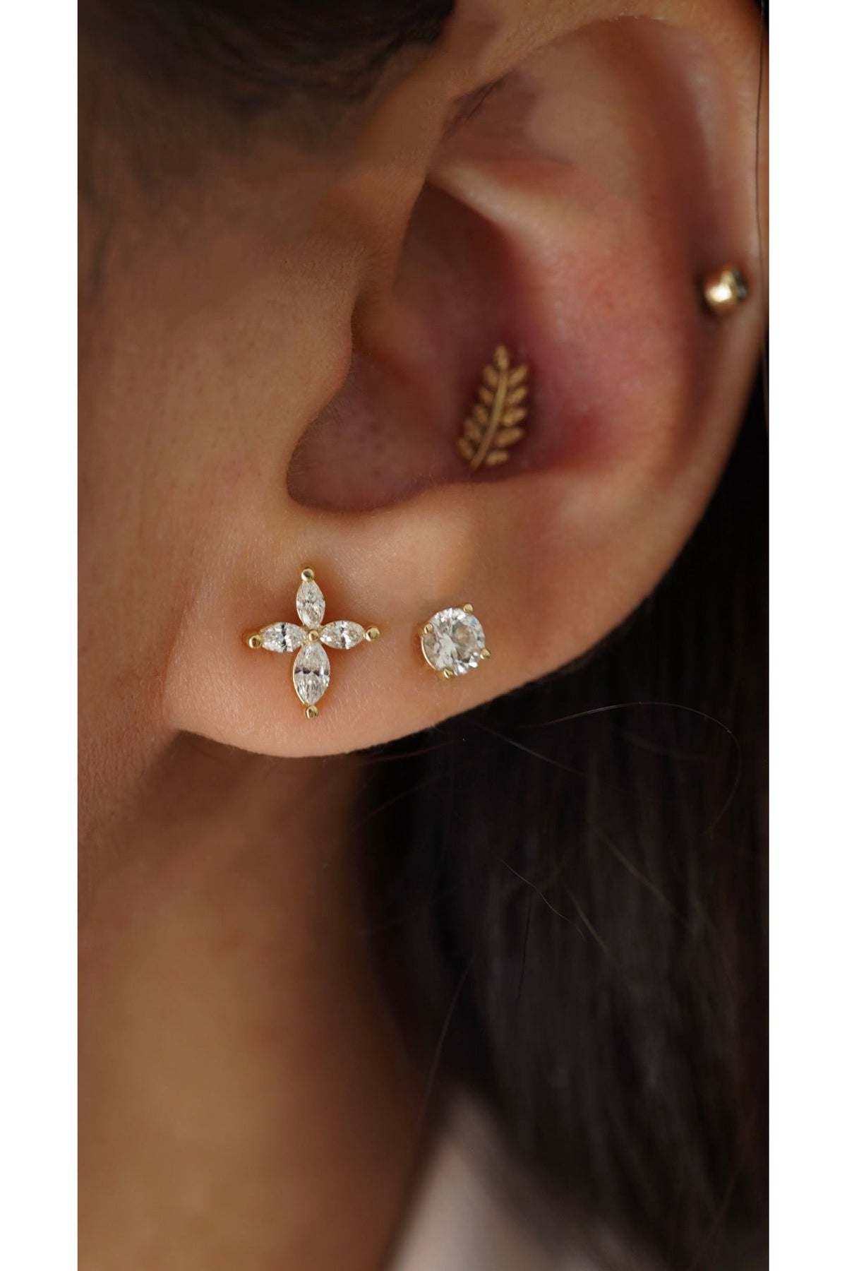 Marquise Diamond Cross Earrings