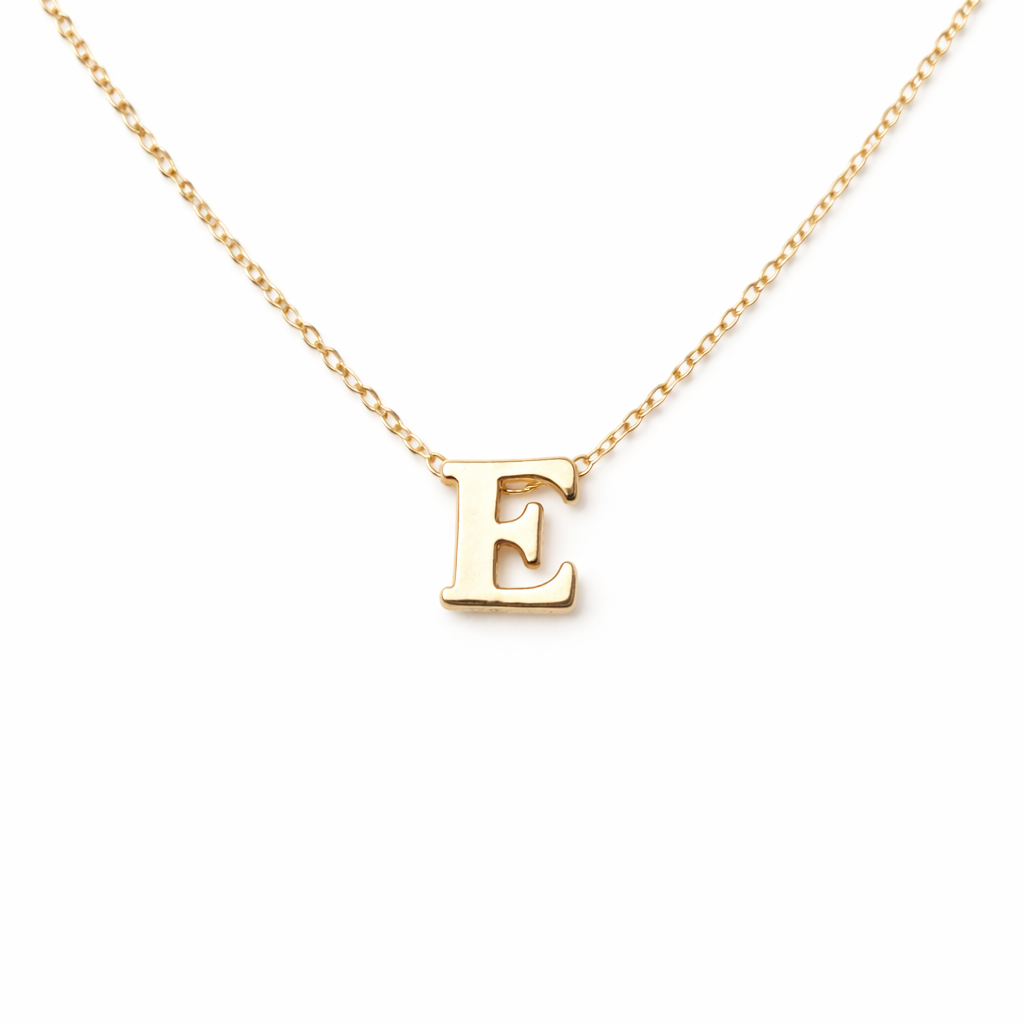 Block Initial Necklace