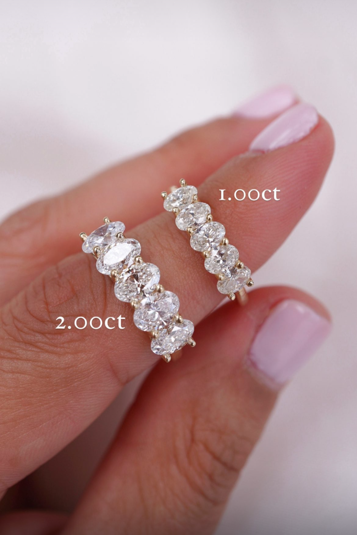 1.00ct Natural 5 Oval Diamond Band