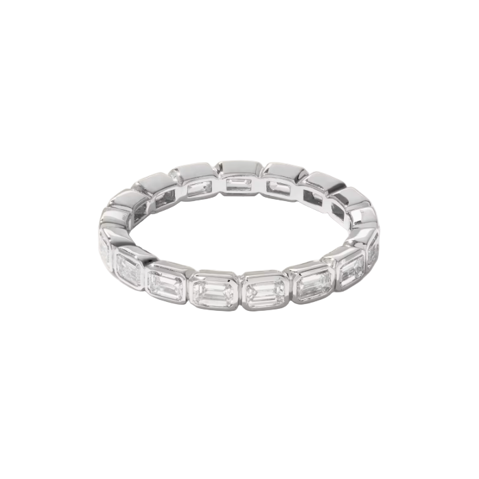 Bezel Emerald Diamond Eternity Band