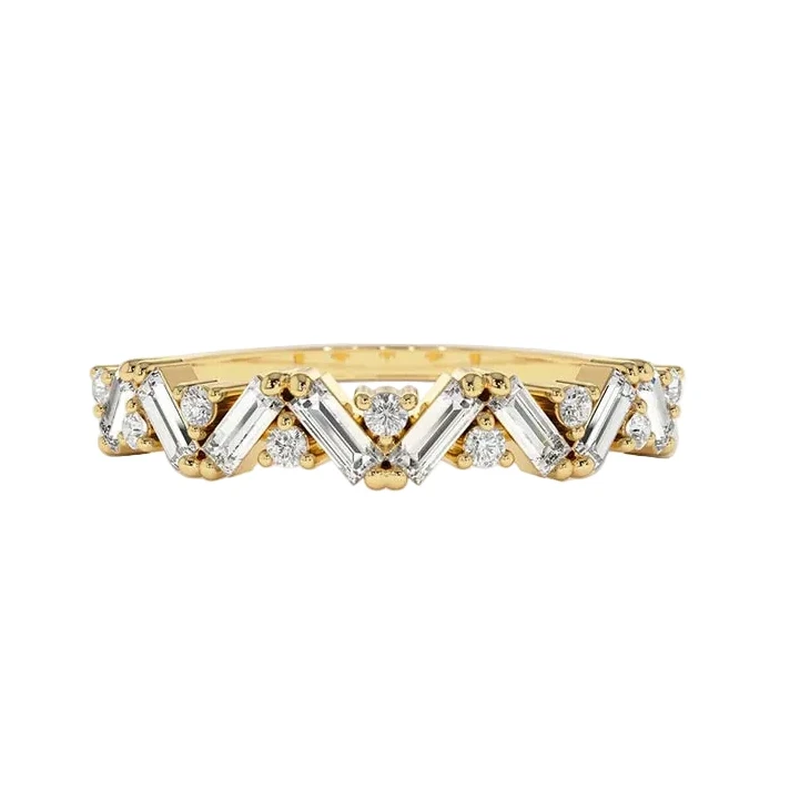 Baguette and Round Diamond Band