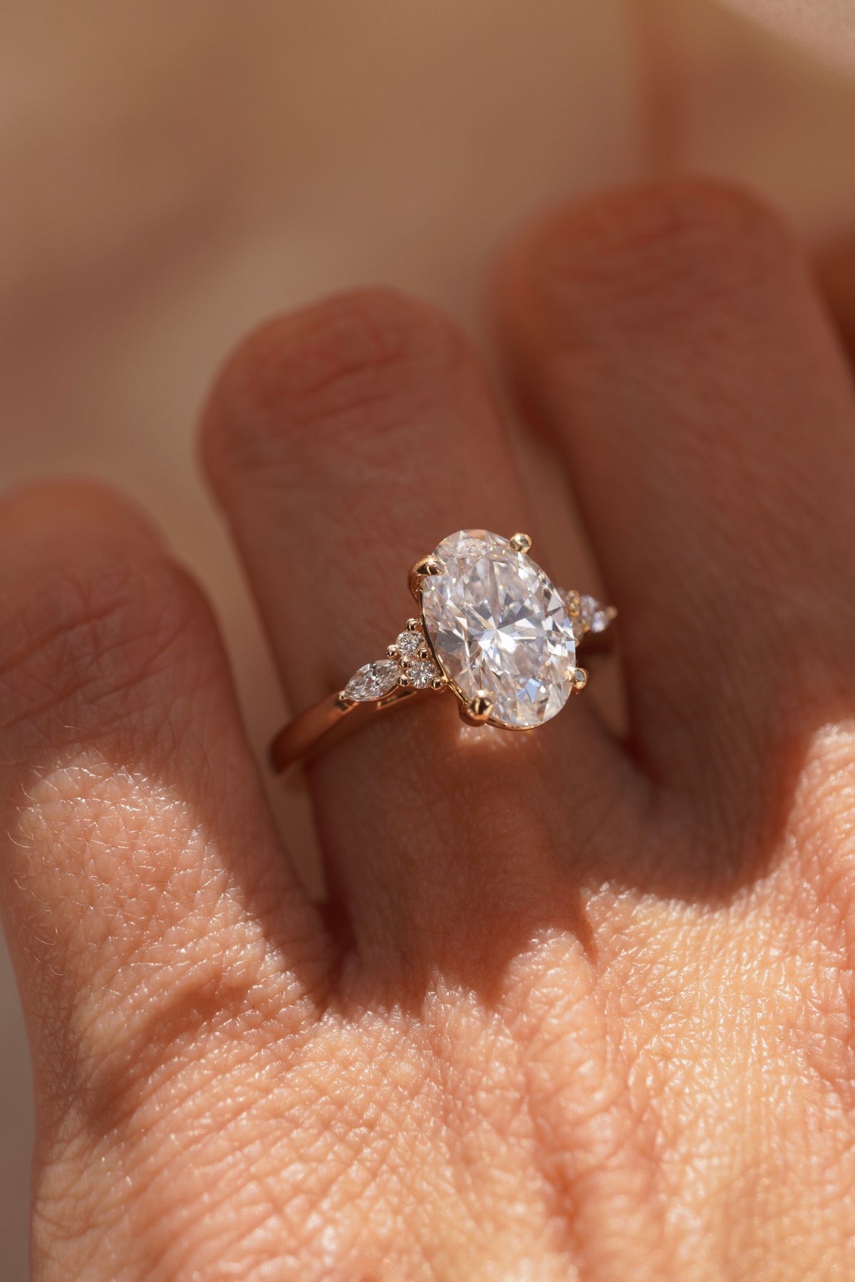 Cosmic Oval Diamond Engagement Ring
