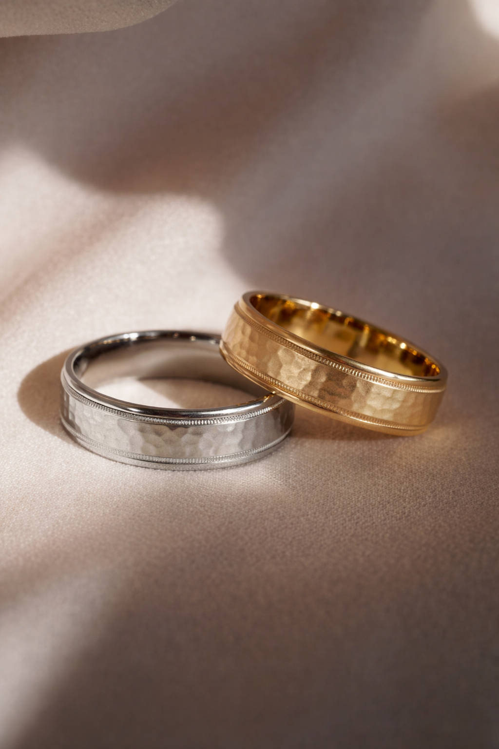 Milgrain Edge Hammered Band