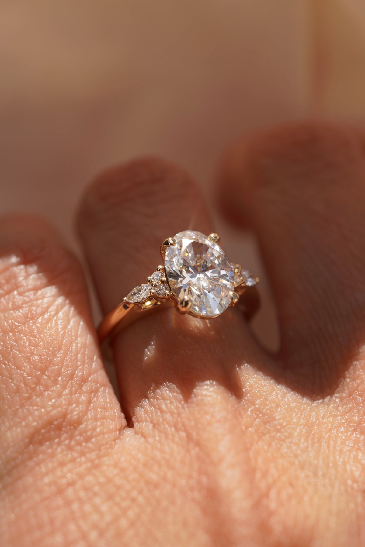 Cosmic Oval Diamond Engagement Ring