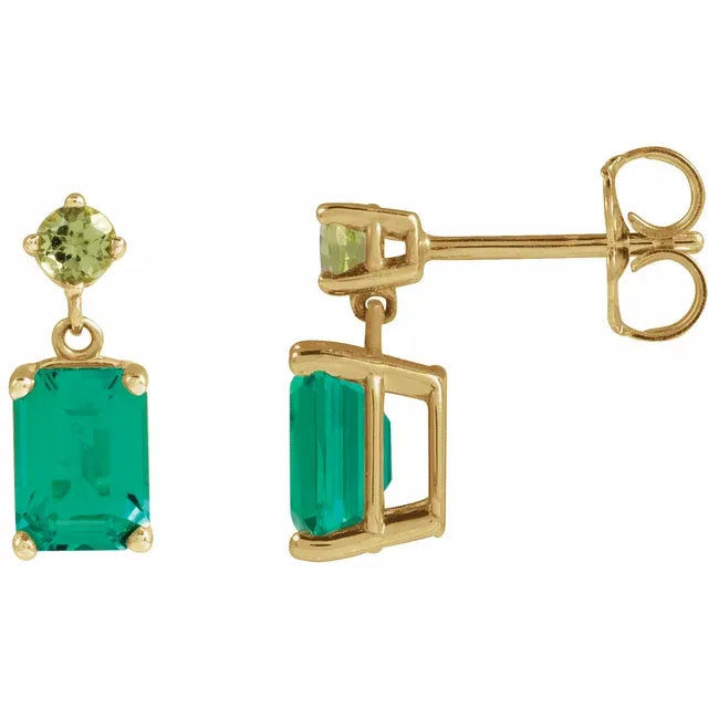 Emerald and Peridot Earrings