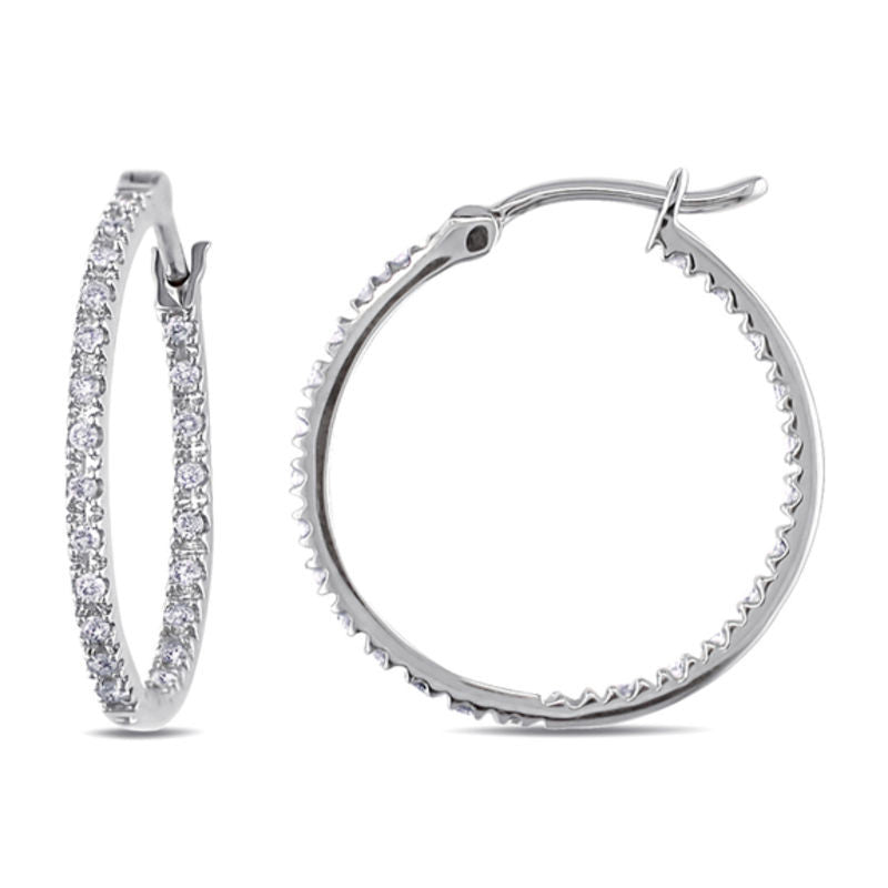 White Gold Inside Out Hoops