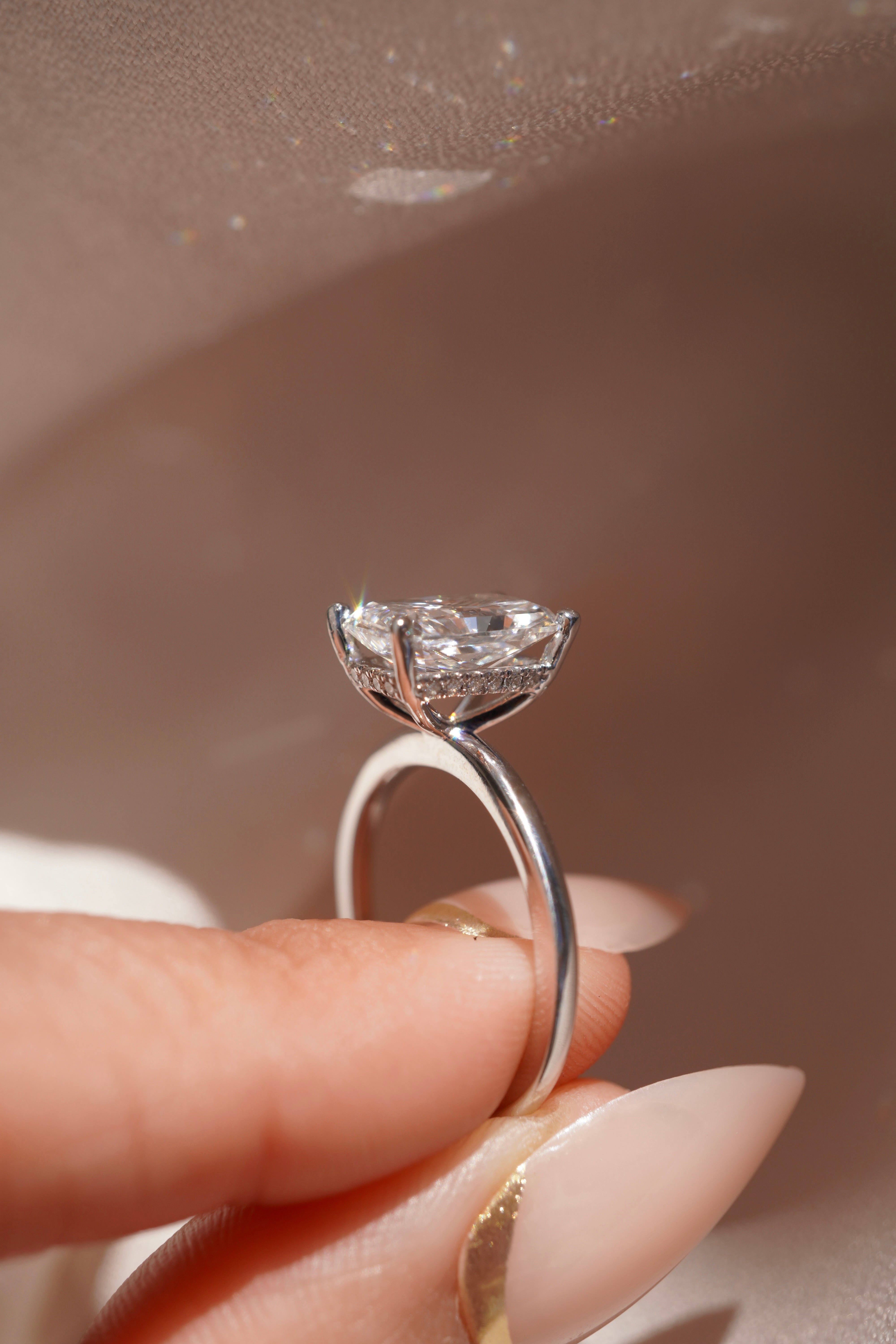 Radiant Solitaire with Hidden Halo