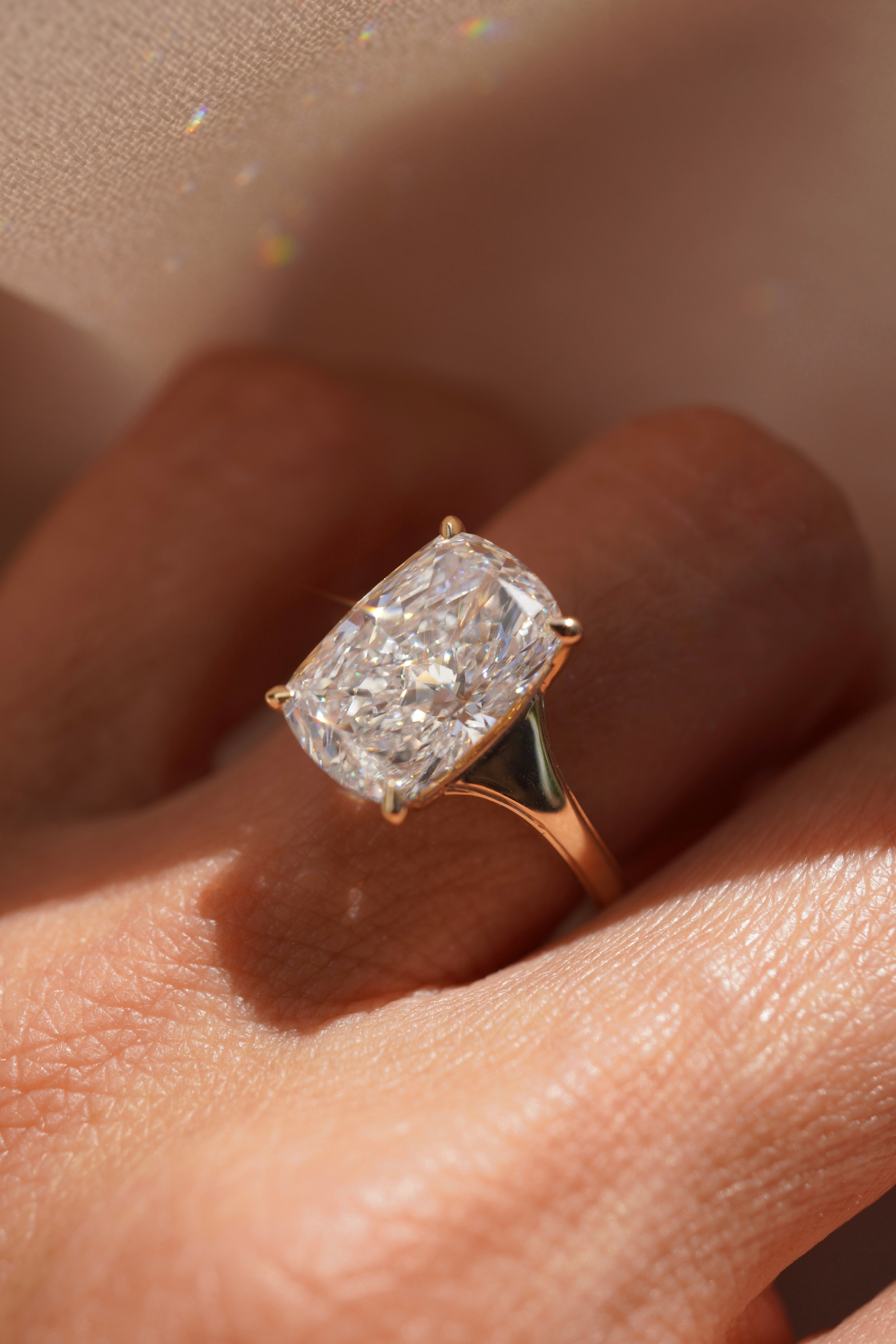 Stella Elongated Cushion Diamond Ring