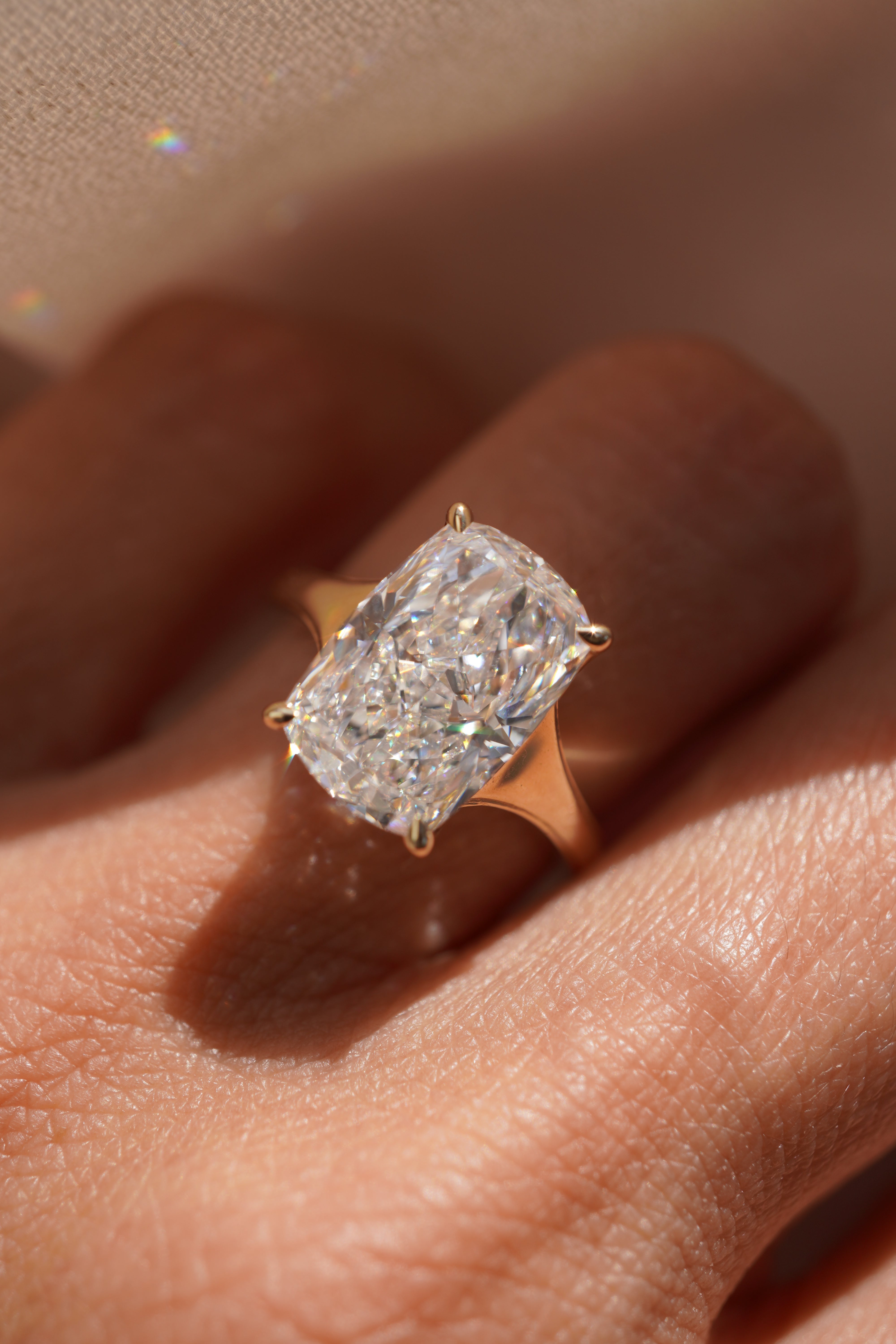 Stella Elongated Cushion Diamond Ring