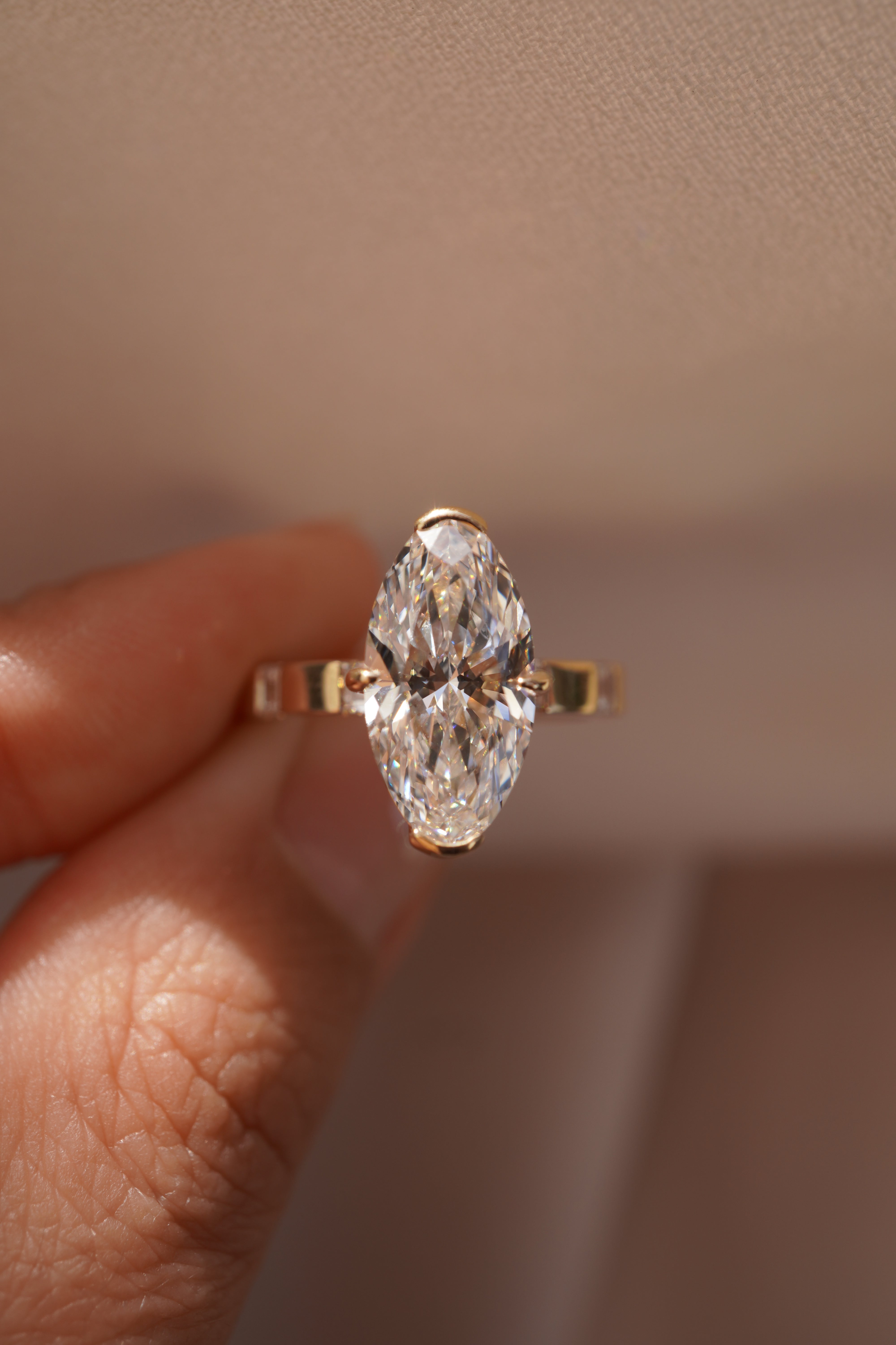 Moval Diamond Inlay Ring