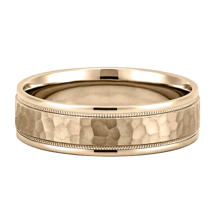 Milgrain Edge Hammered Band