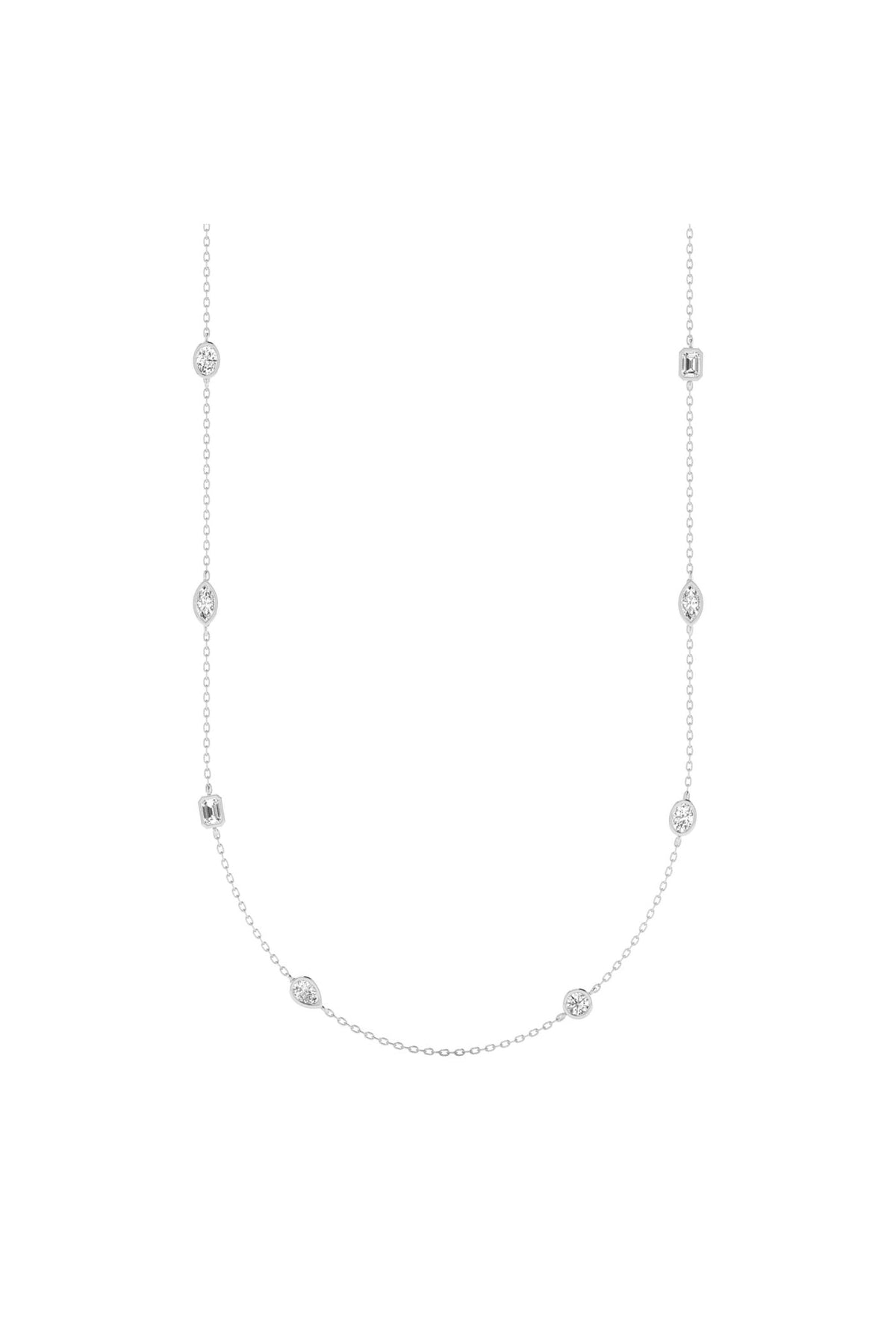 Multi-Shape Diamond Distance Necklace