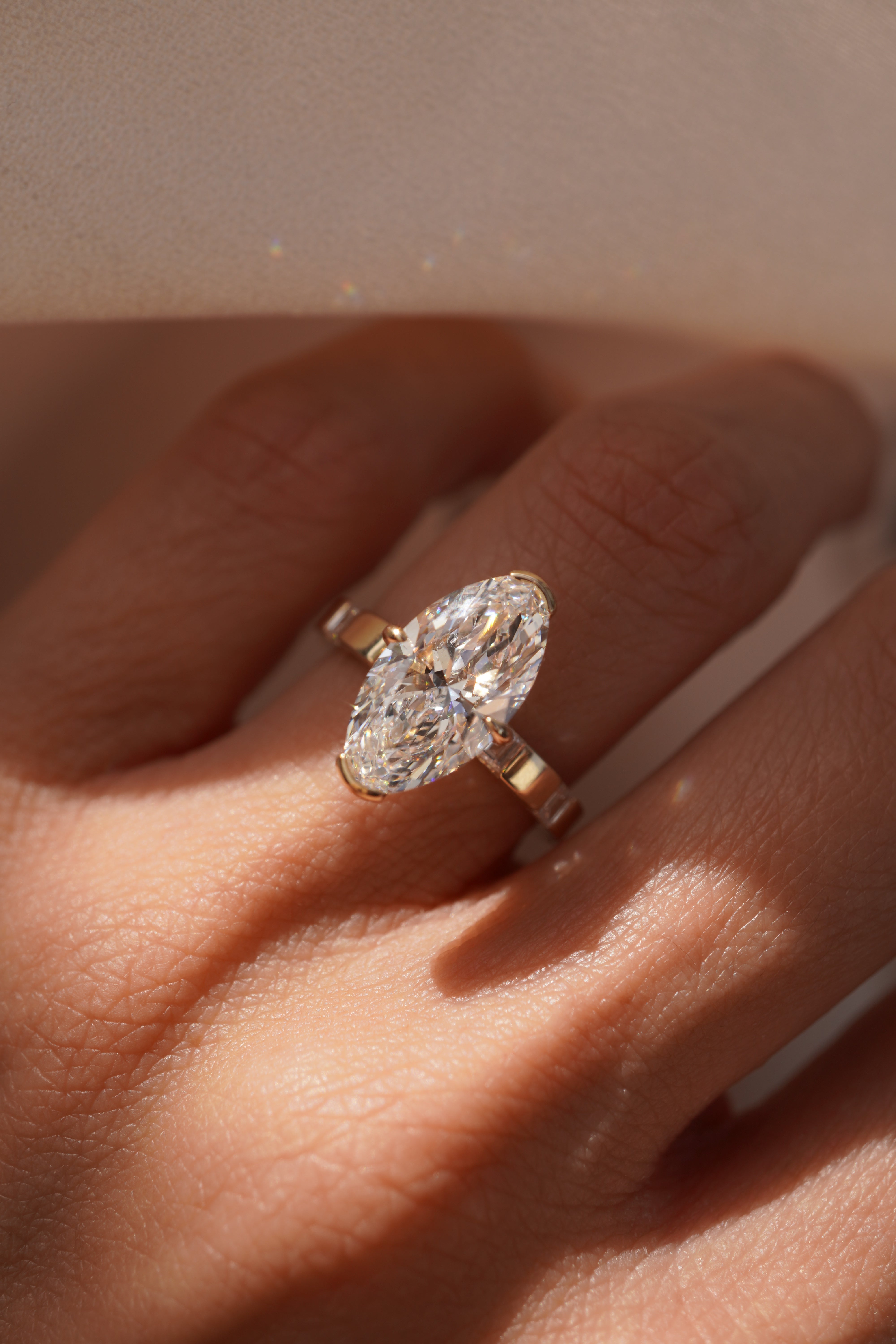 Moval Diamond Inlay Ring