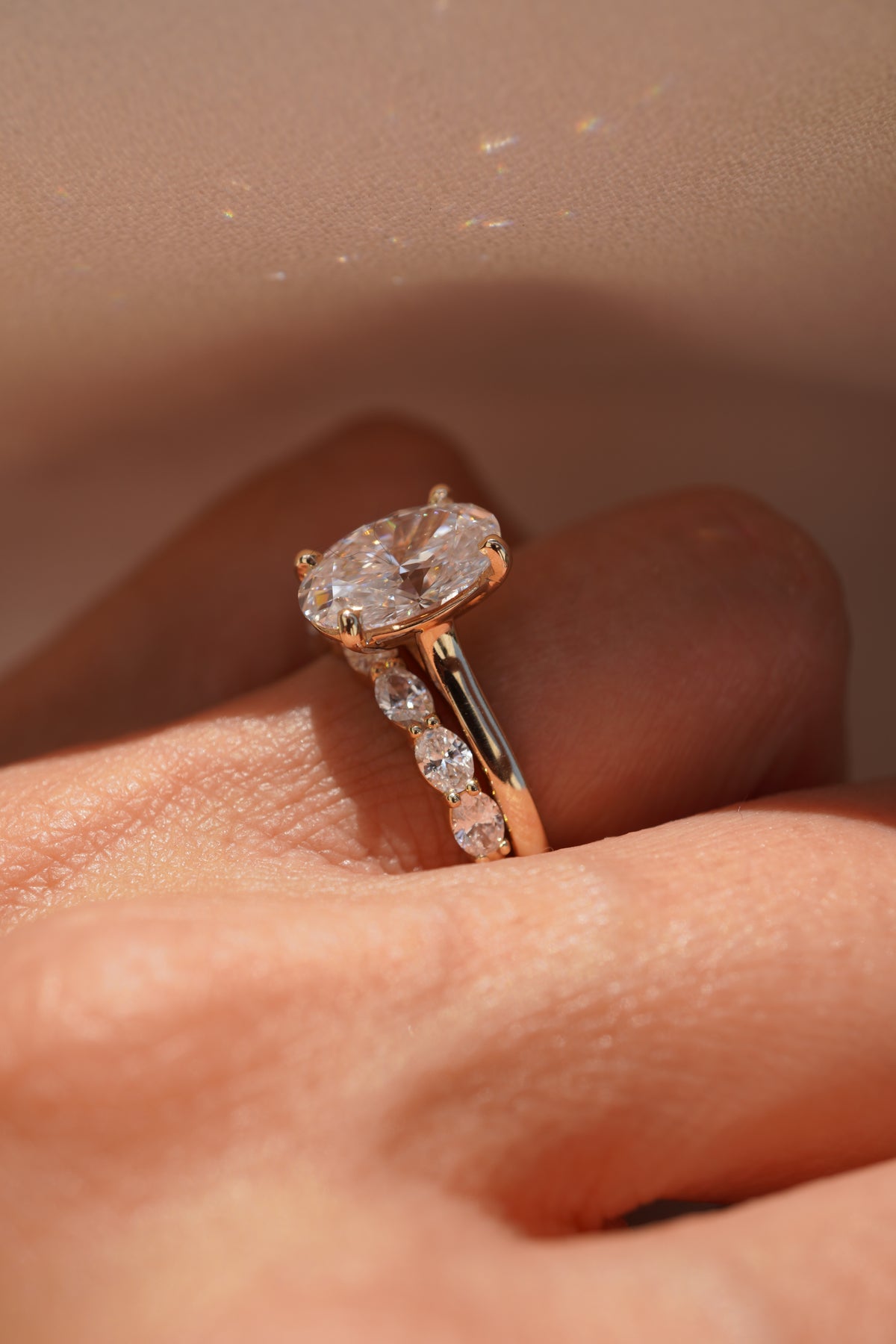 Lab Grown Petite East-West Oval Band