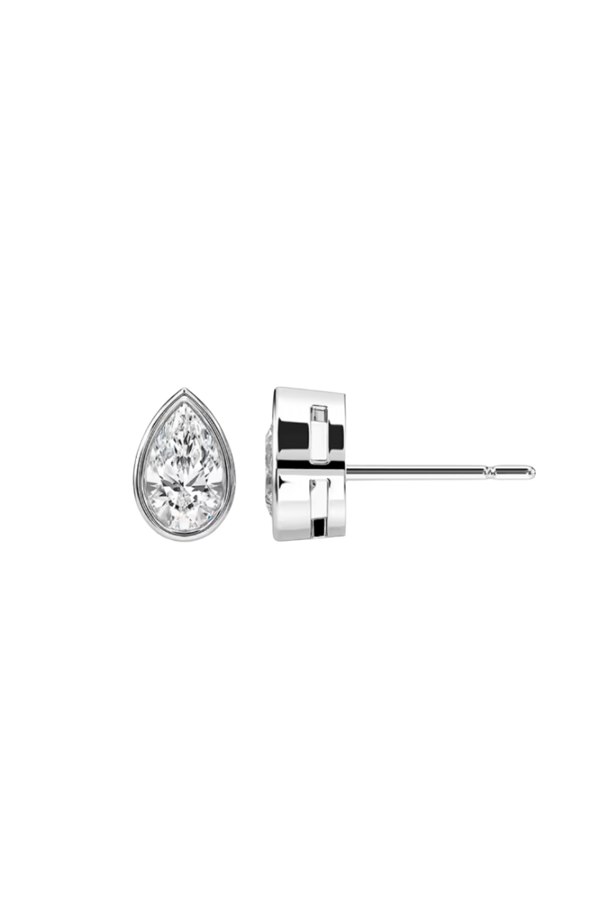 Pear Bezel Diamond Studs