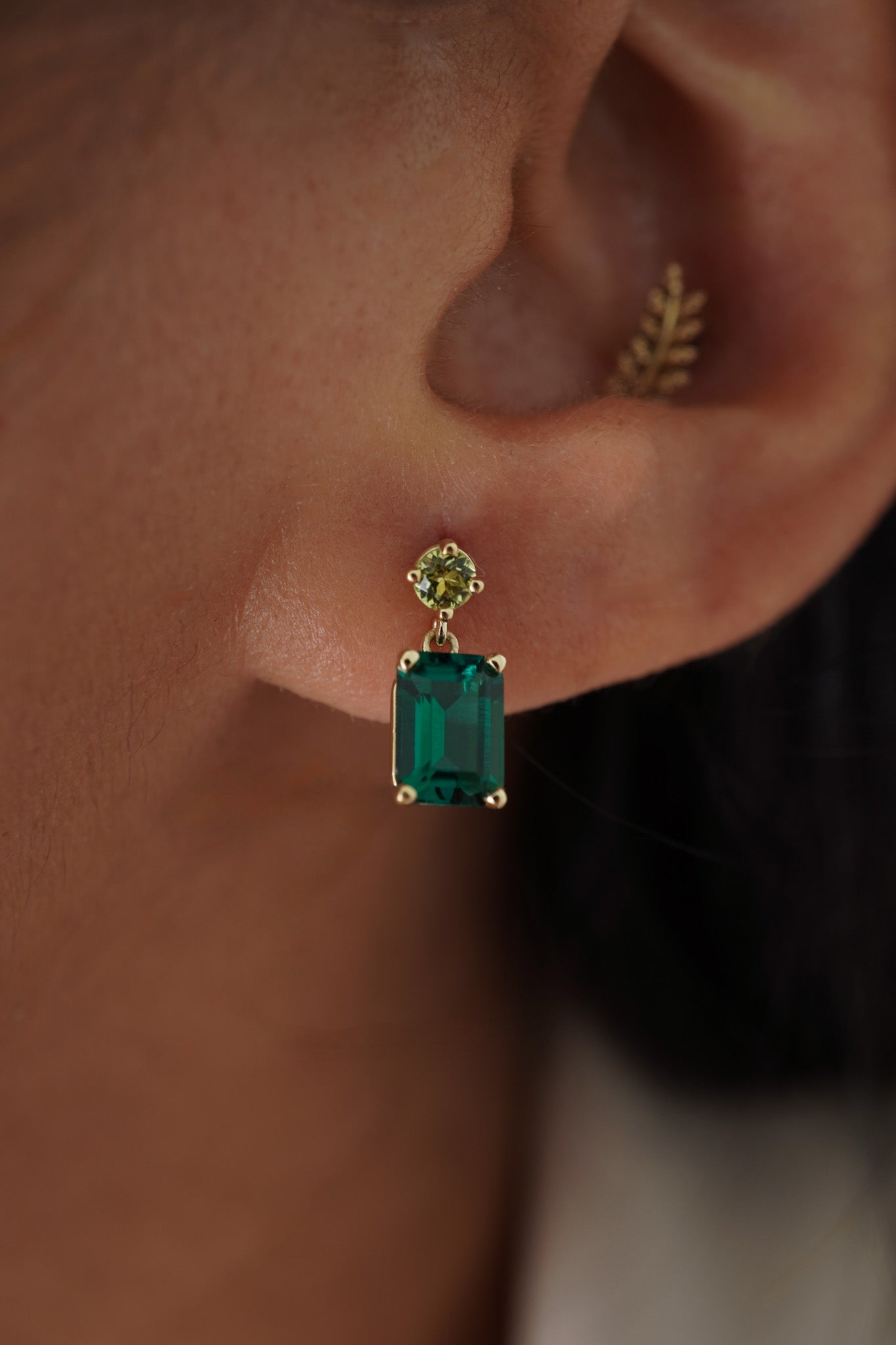 Emerald and Peridot Earrings