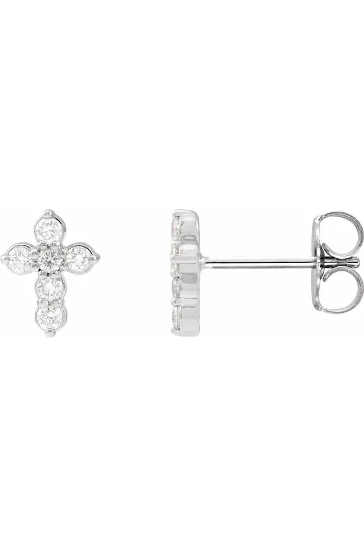 Diamond Cross Studs